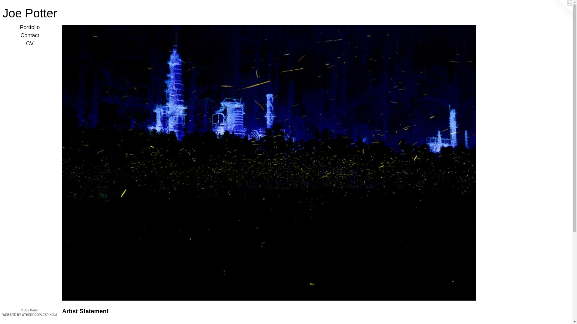 website screenshot of https://joepotterstudio.com/