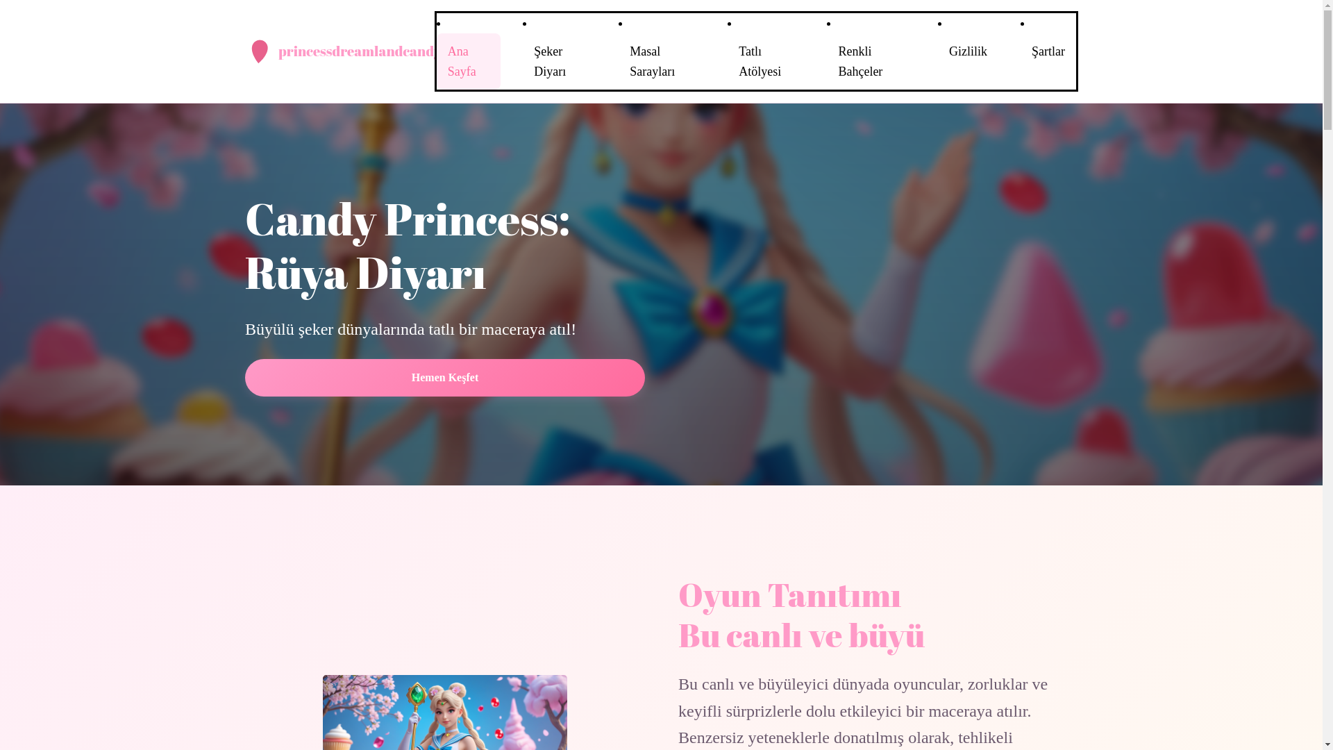 website screenshot of https://princessdreamlandcandy.com/