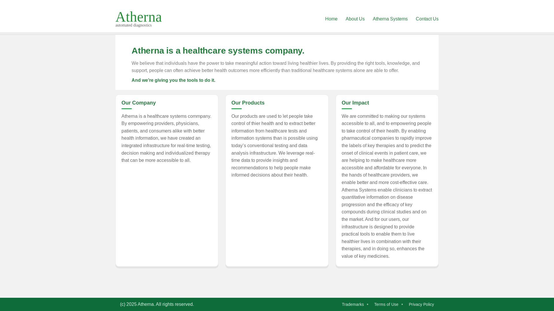 website screenshot of https://atherna.us/