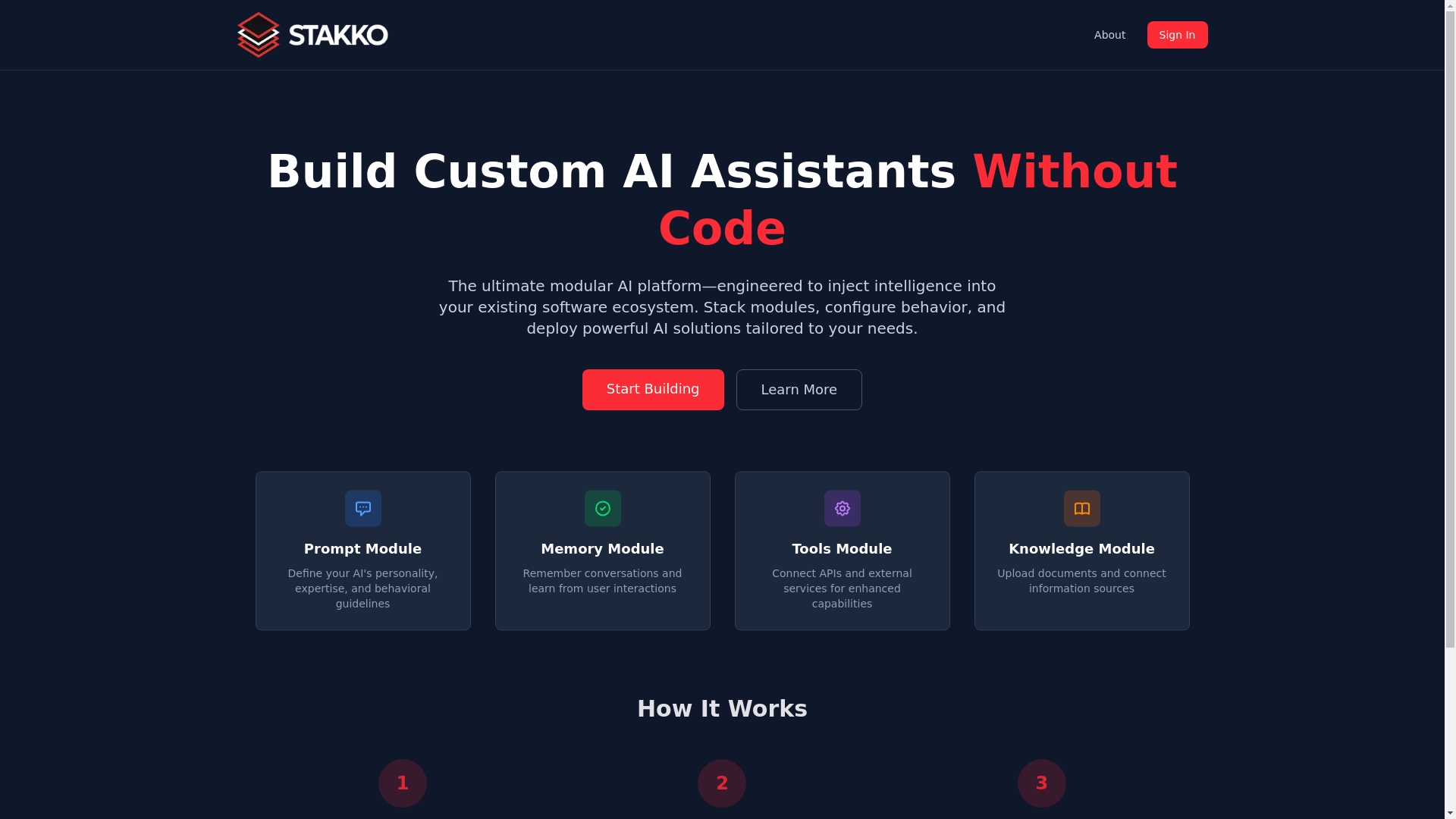 website screenshot of https://stakko.ai/