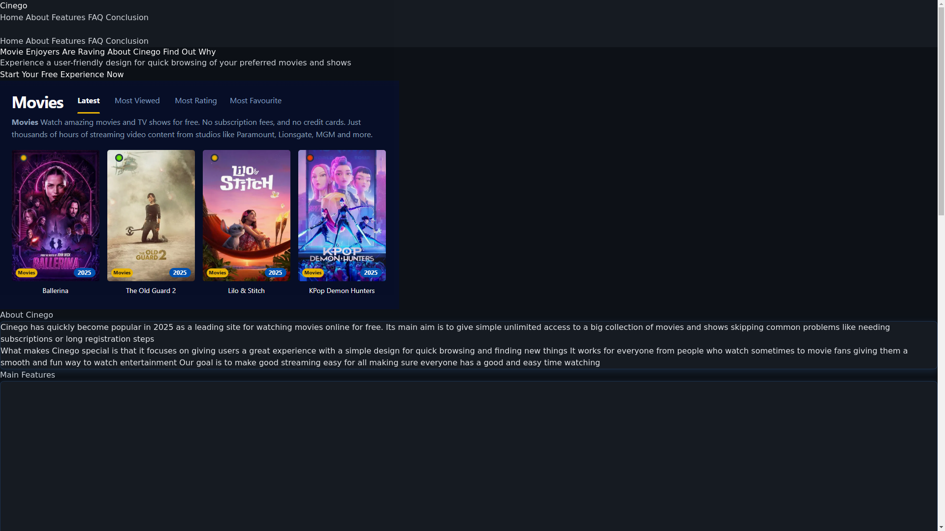 website screenshot of https://cinego-d47o.pages.dev/