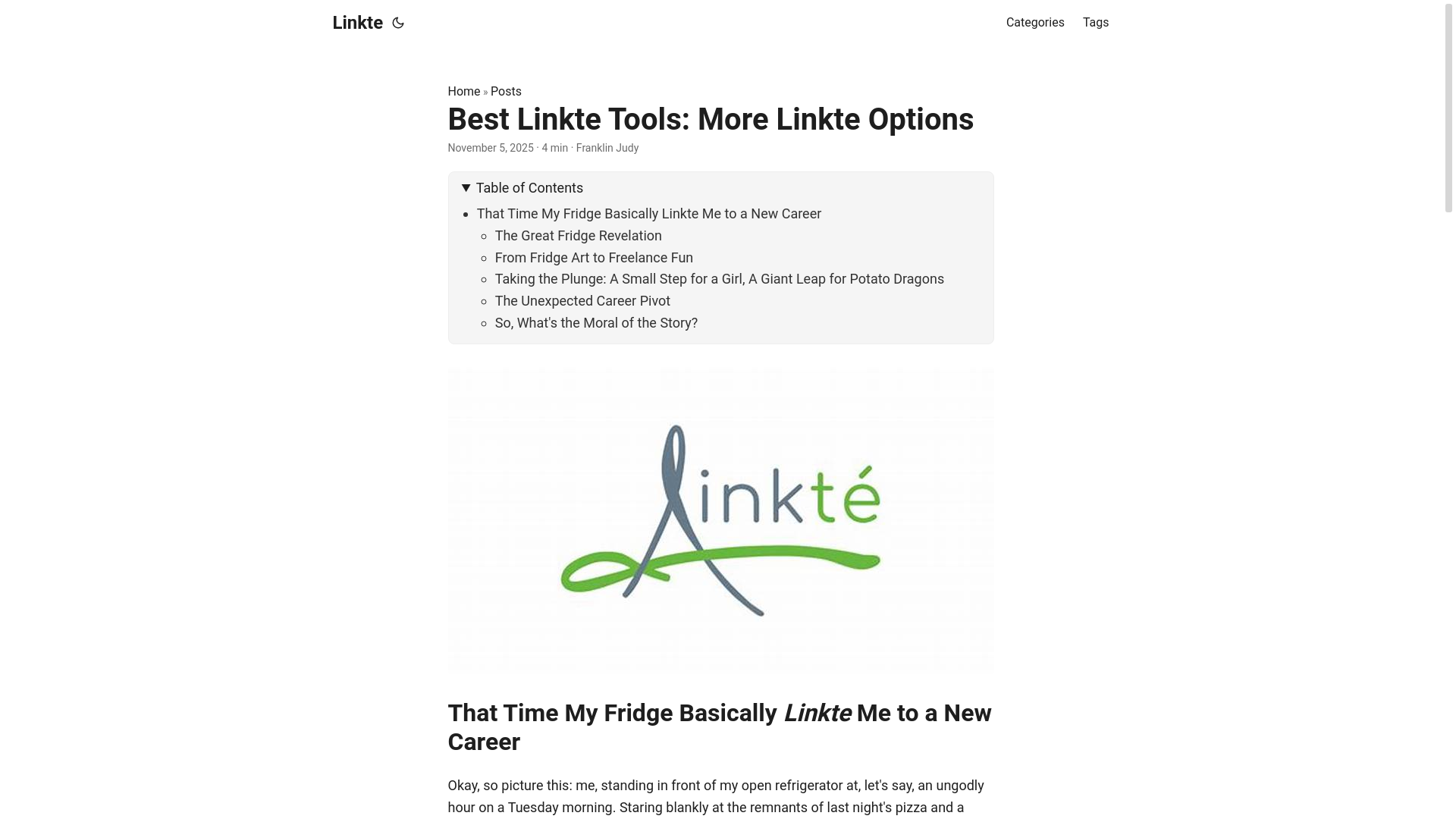website screenshot of https://linkte.pages.dev/