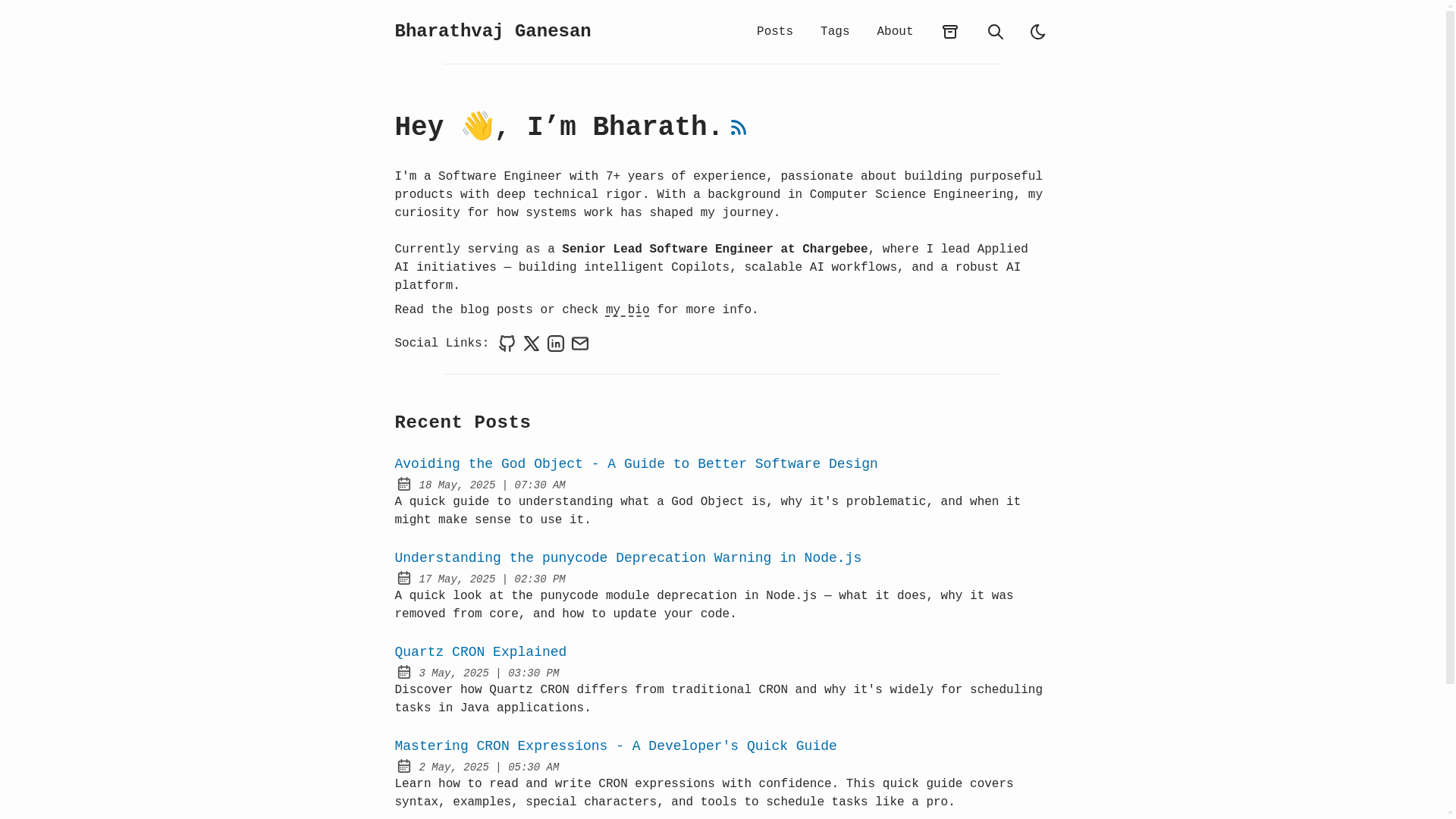website screenshot of https://bharathvaj.pages.dev/