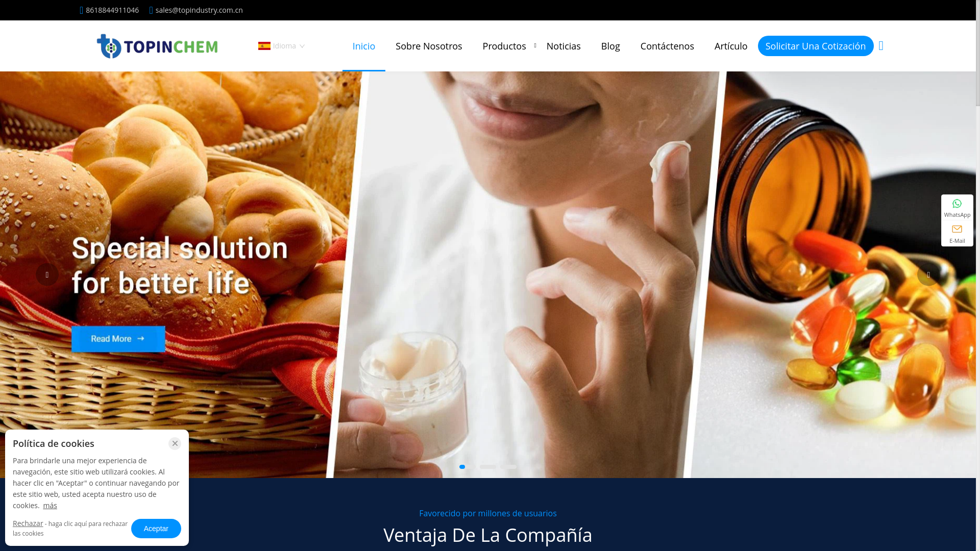 website screenshot of https://toprawchem.com/