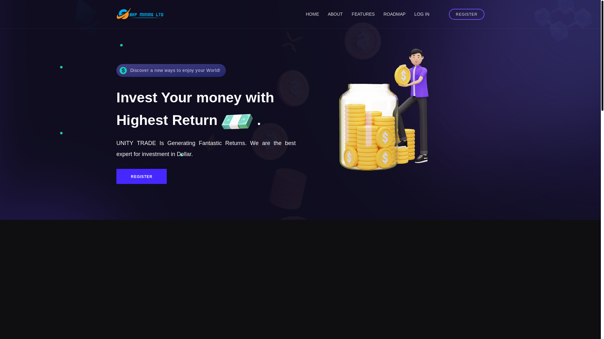 website screenshot of https://bhpminingltd.live/