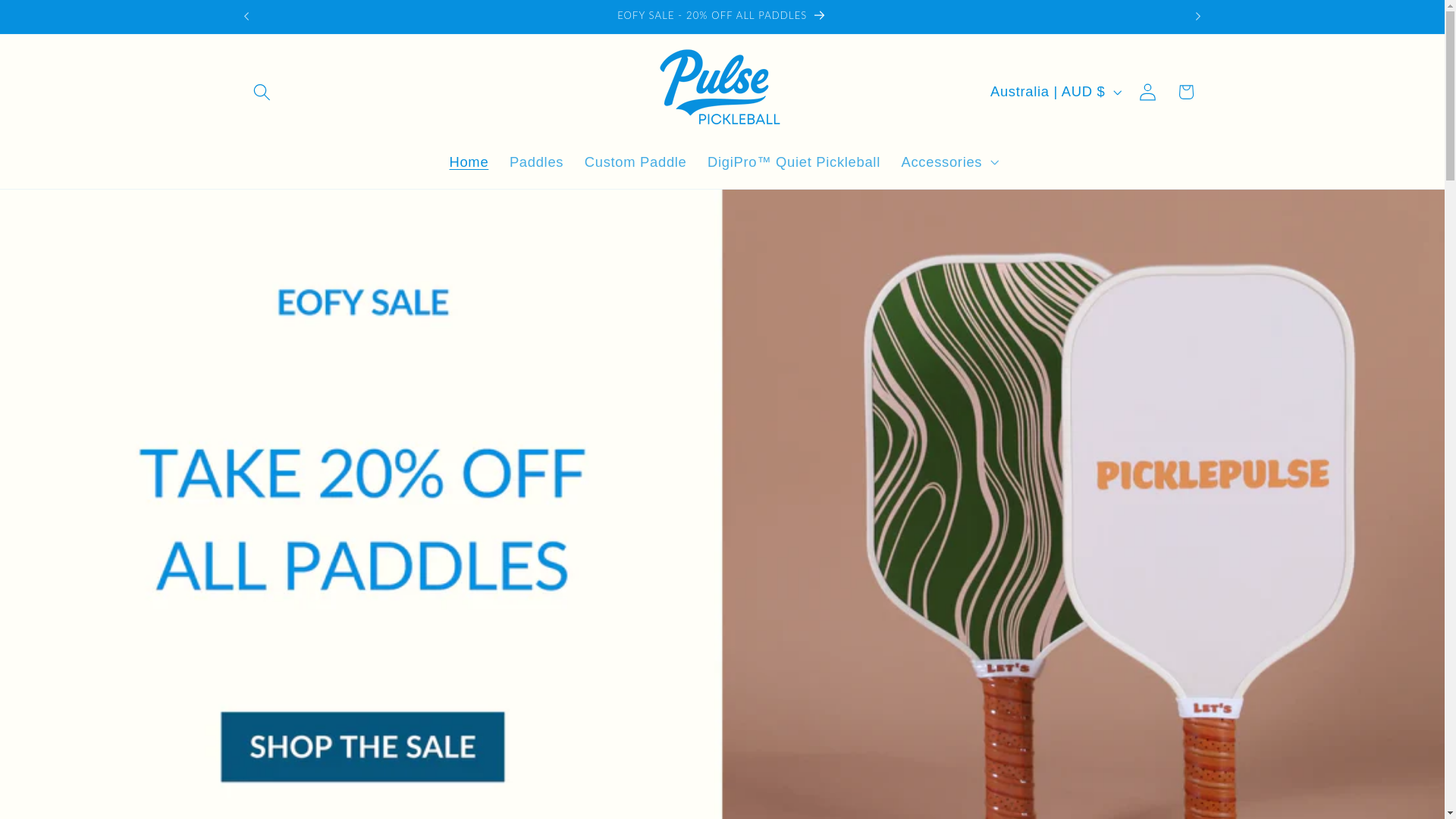 website screenshot of https://pulsepickleball.com.au/
