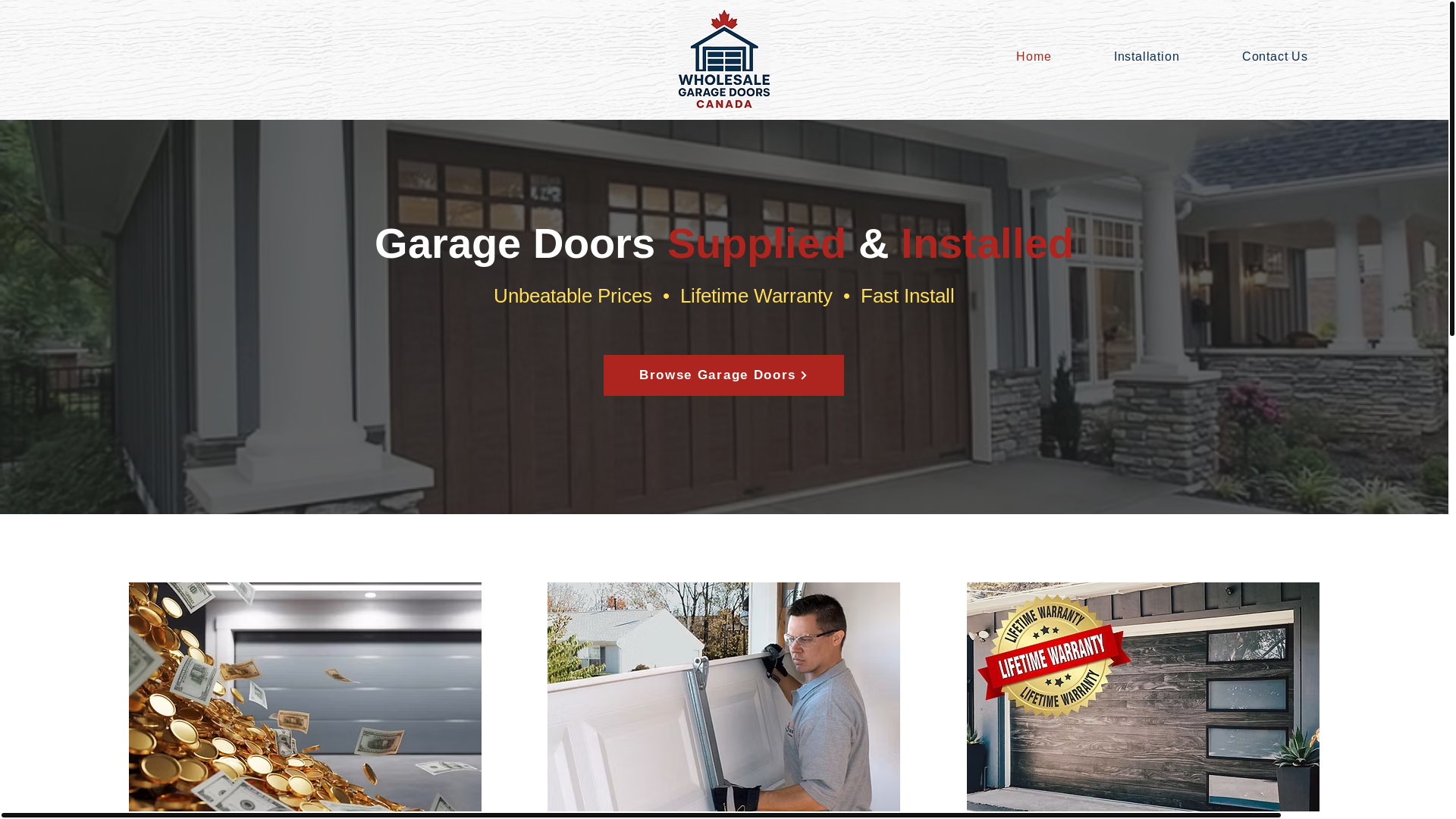 website screenshot of https://wholesaledoorscanada.ca/