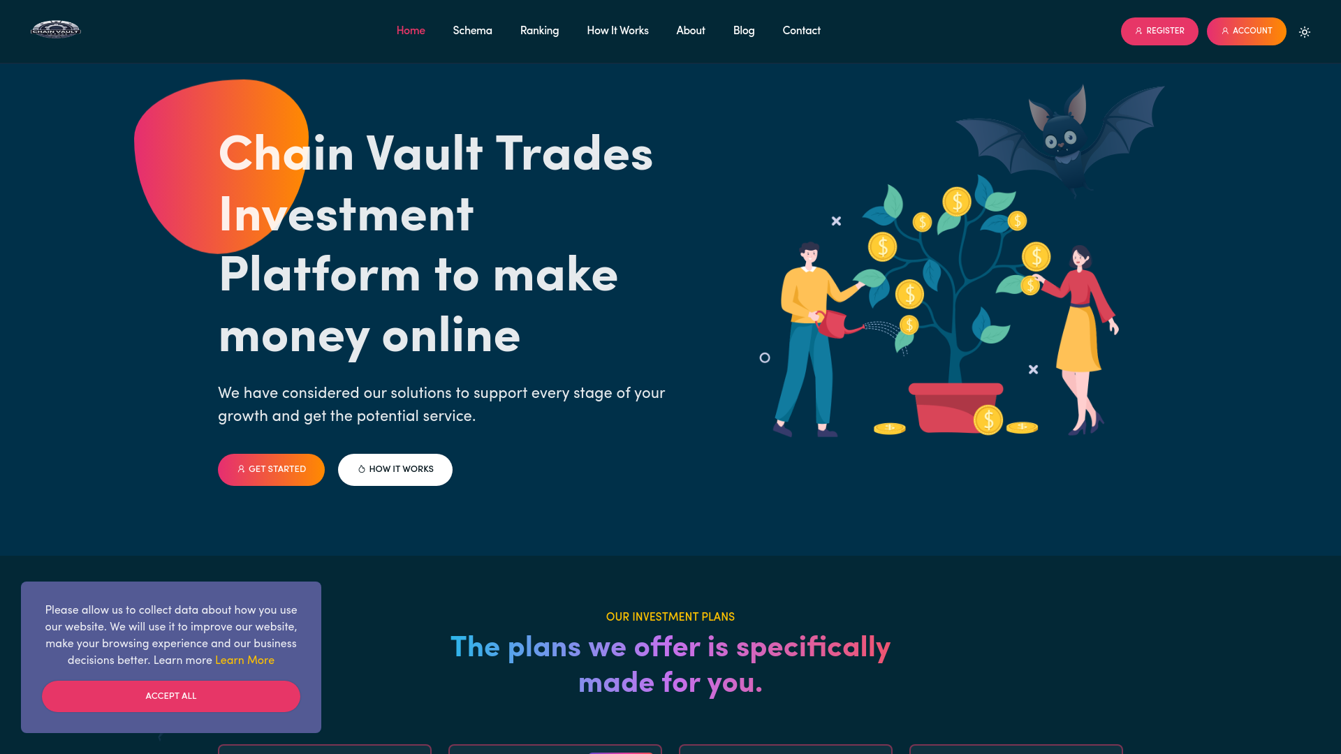 website screenshot of https://cvtrds.com/