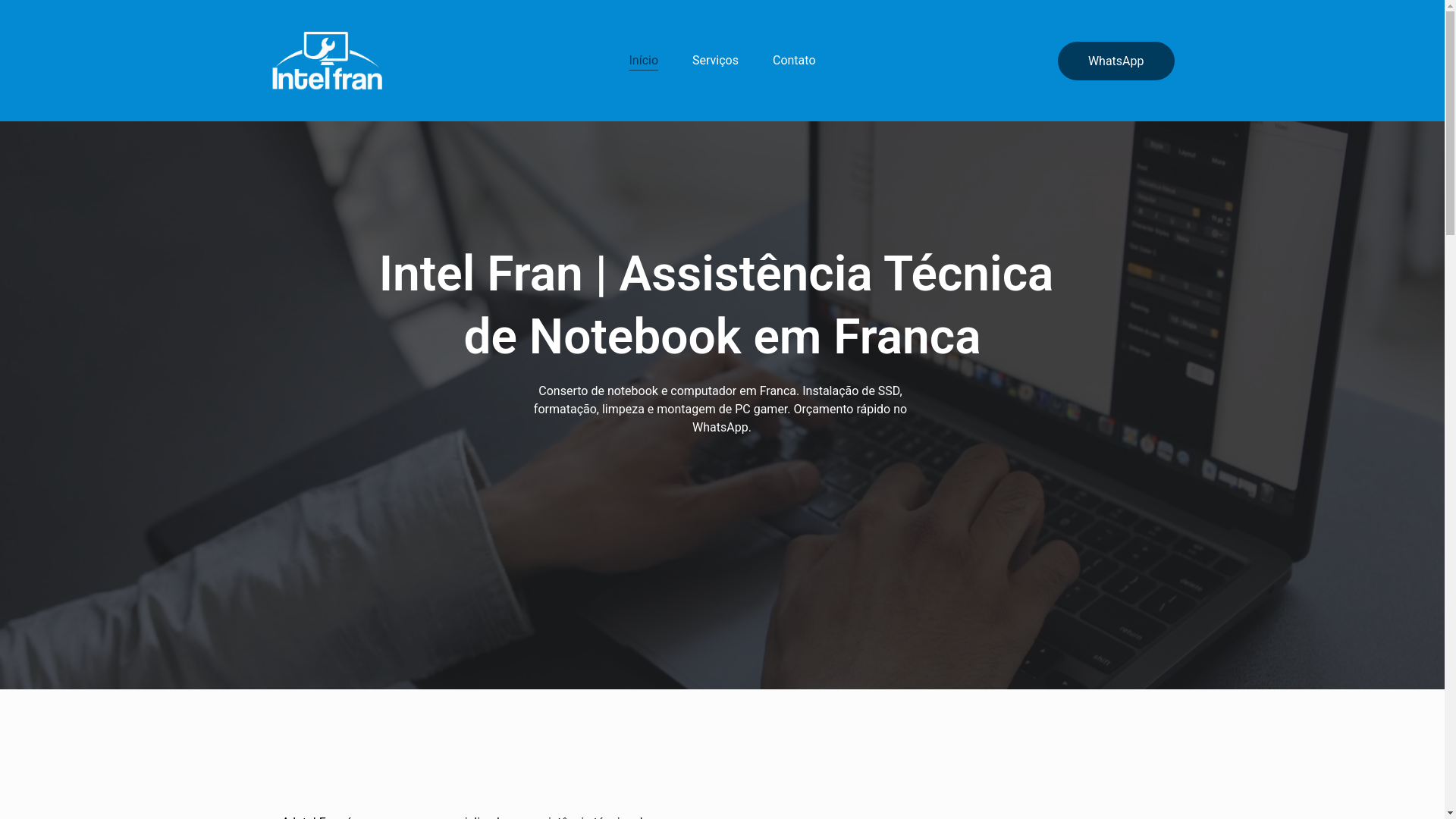 website screenshot of https://intelfran.com.br/