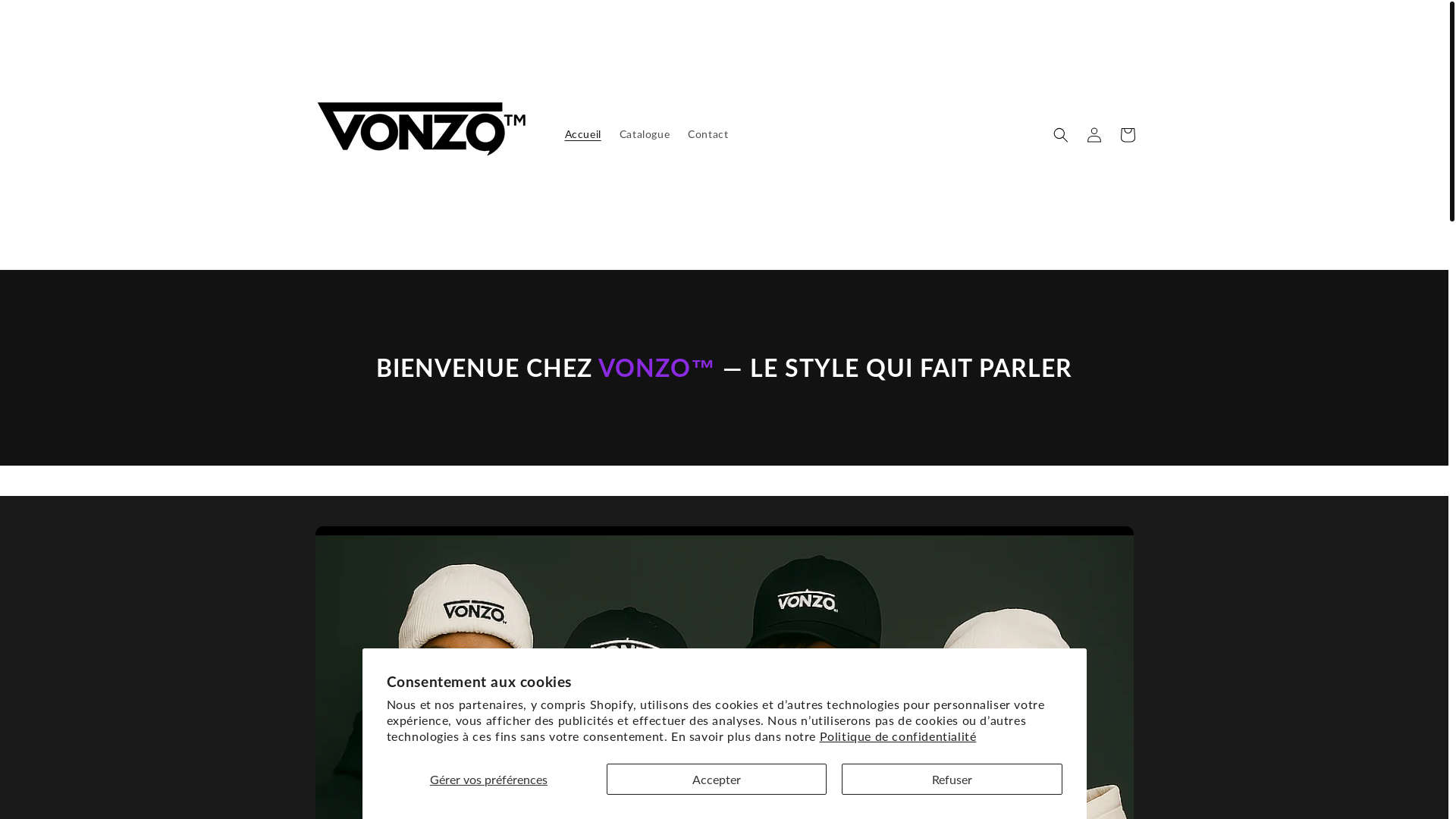 website screenshot of https://vonzo.fr/