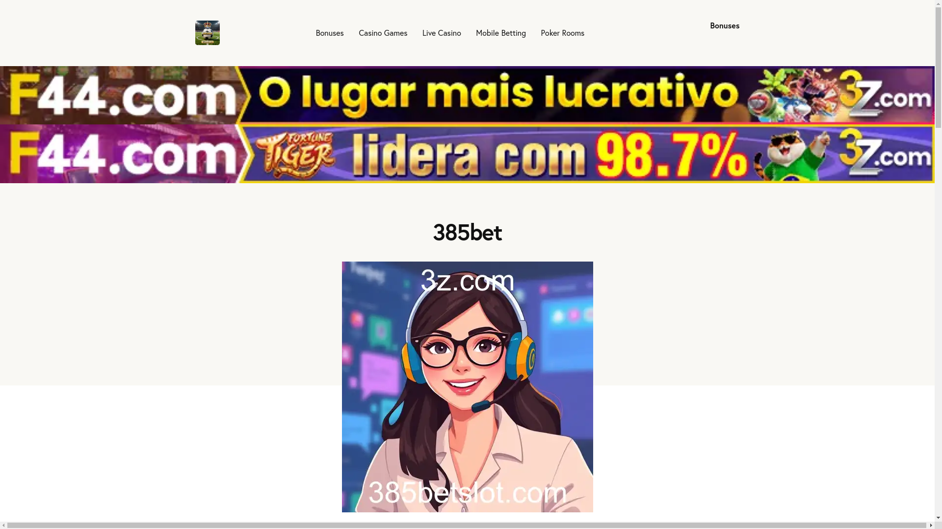 website screenshot of https://385betslot.com/