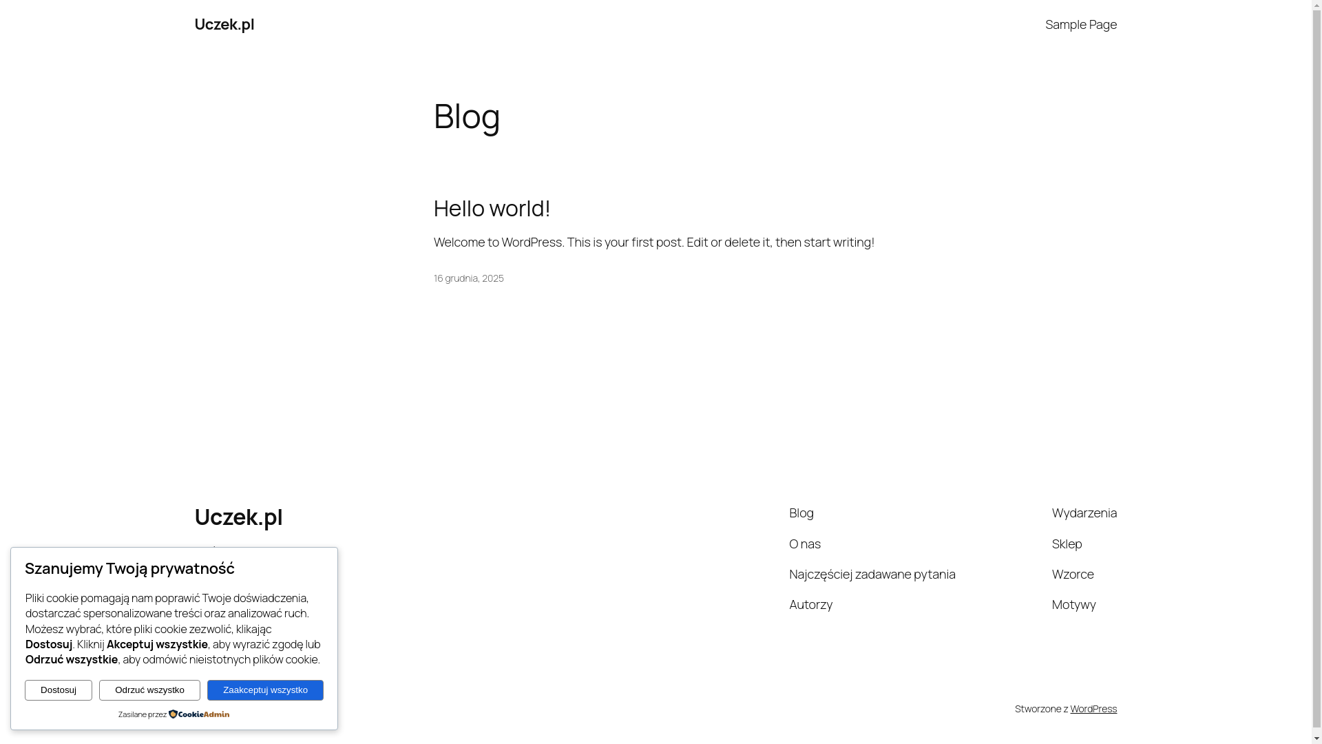 website screenshot of https://uczek.pl/
