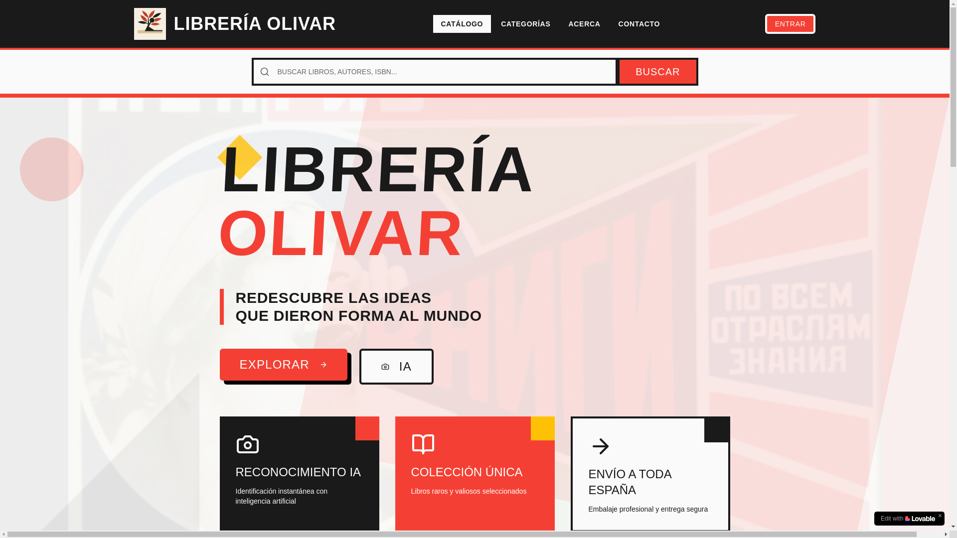 website screenshot of https://libreria-olivar.com/