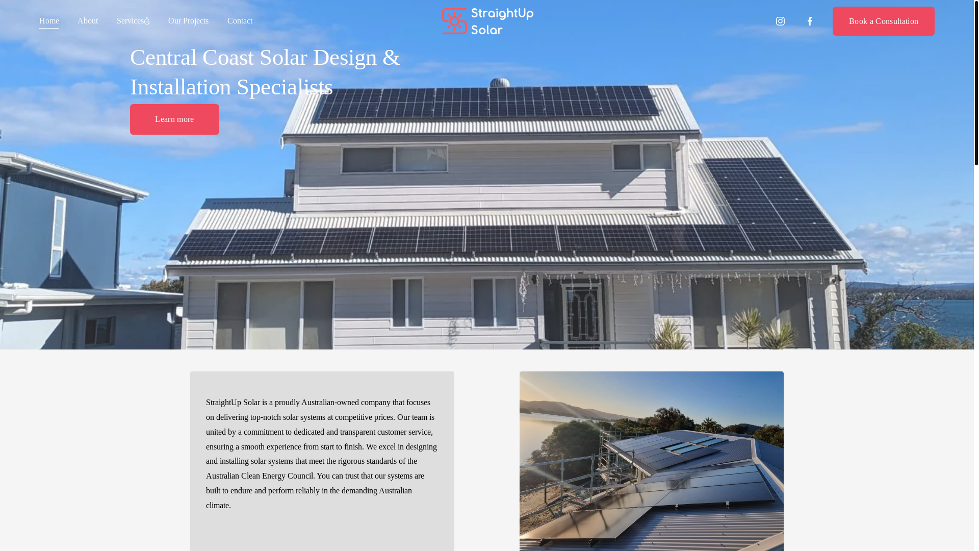 website screenshot of https://straightupsolar.online/