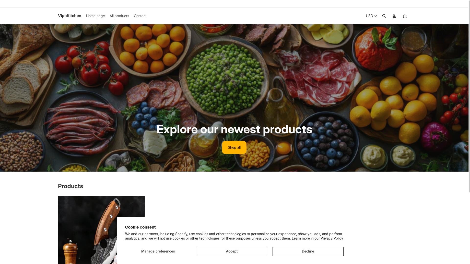 website screenshot of https://vipokitchen.com/