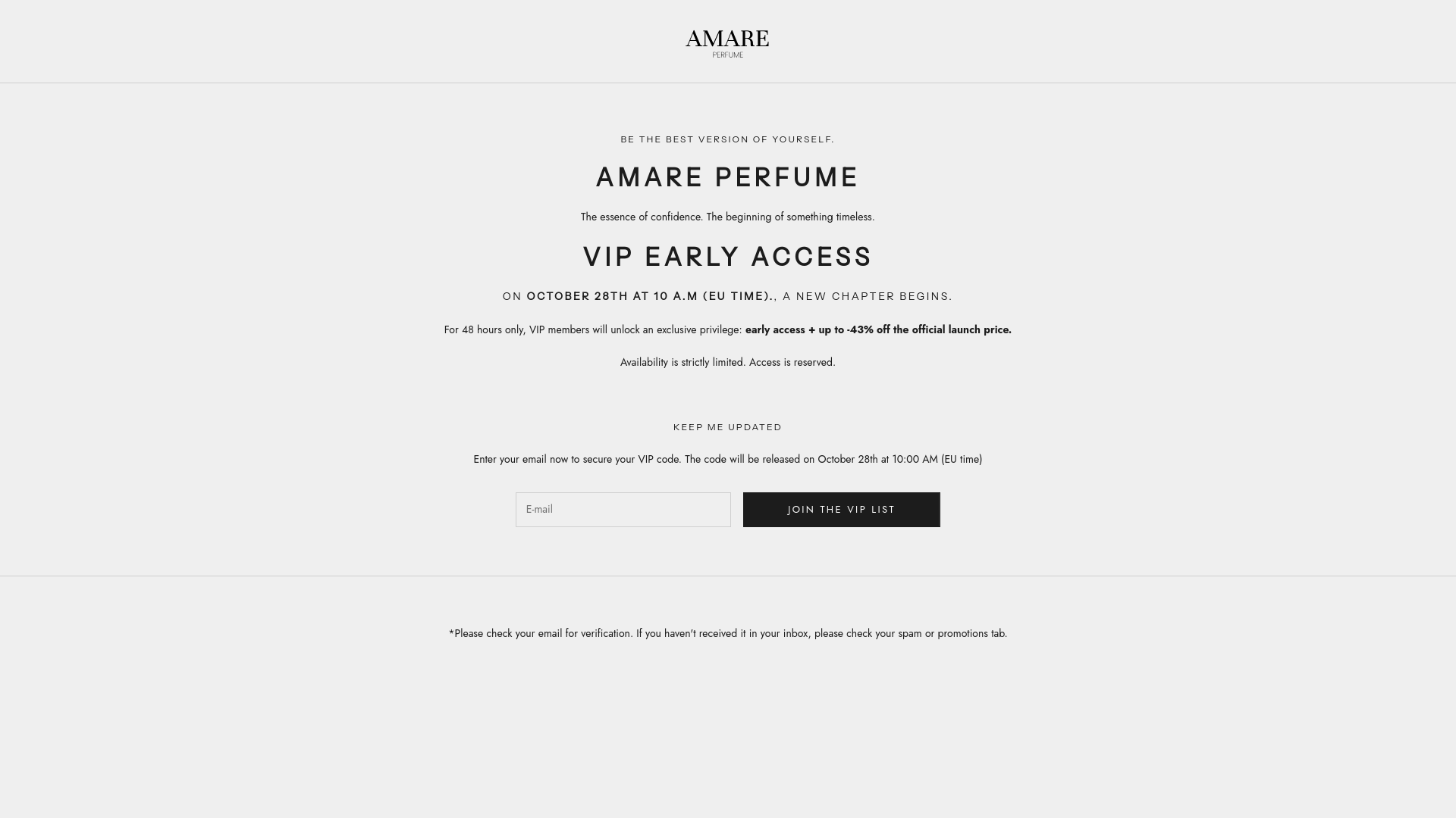 website screenshot of https://perfumeamare.com/