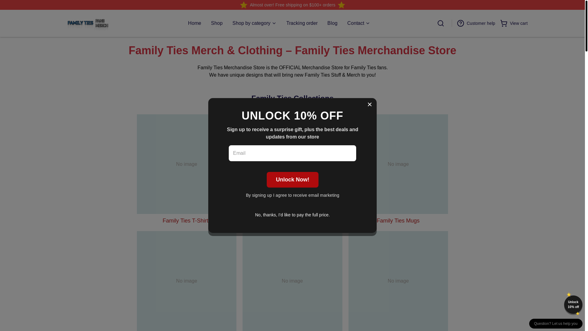 website screenshot of https://familytiesmerch.shop/