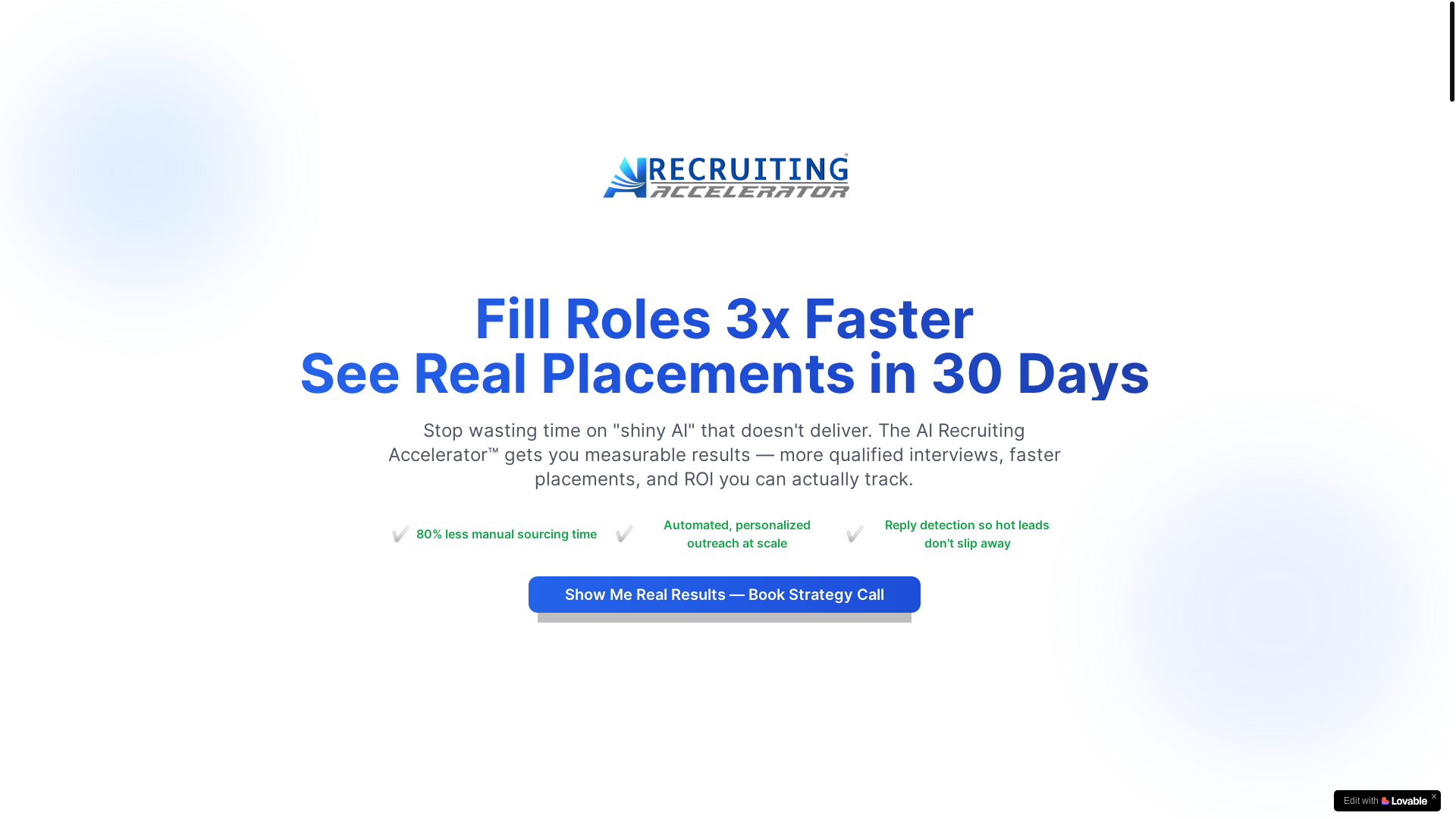 website screenshot of https://airecruitingaccelerator.com/