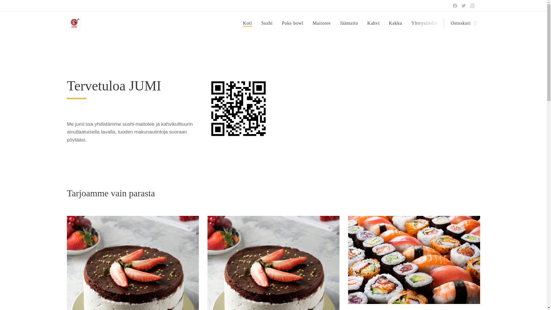 website screenshot of https://jumisushibar.fi/