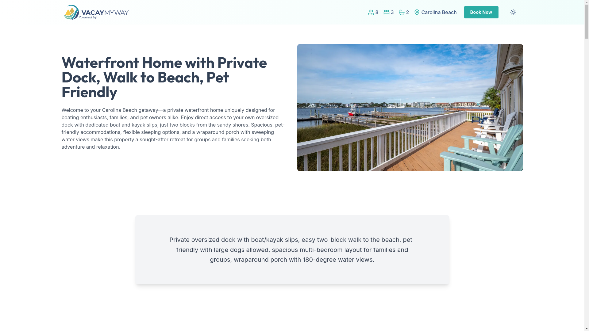 website screenshot of https://beachdock.house/