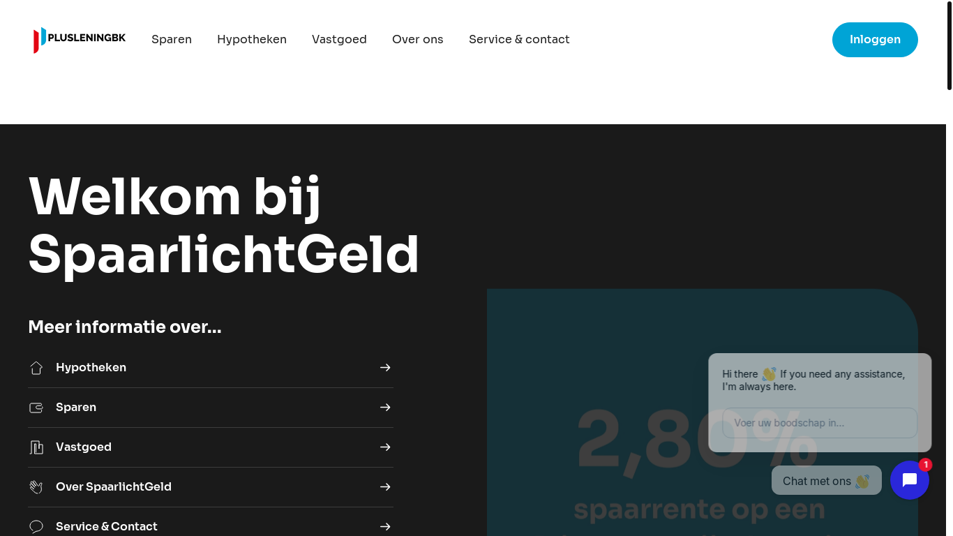 website screenshot of https://spaarlichtgeld.com/