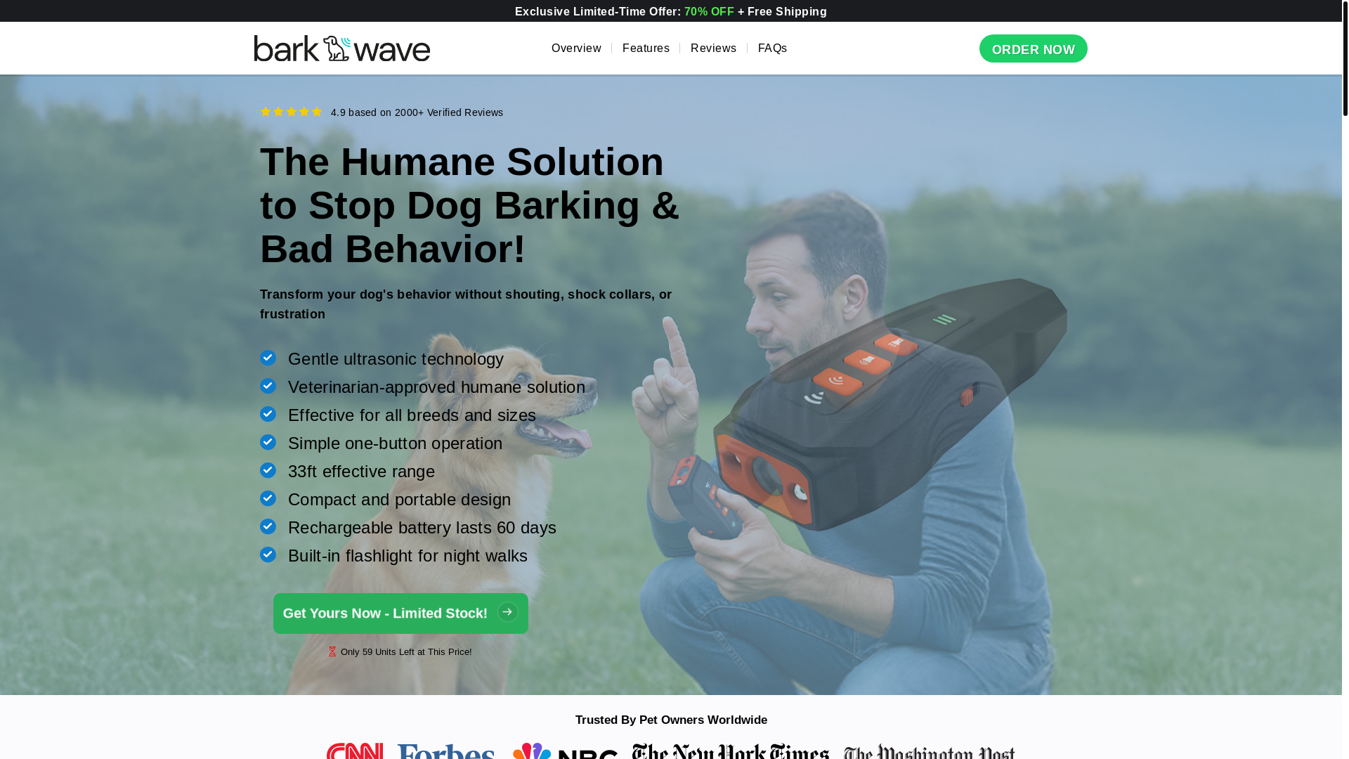 website screenshot of https://orderbarkwave.com/