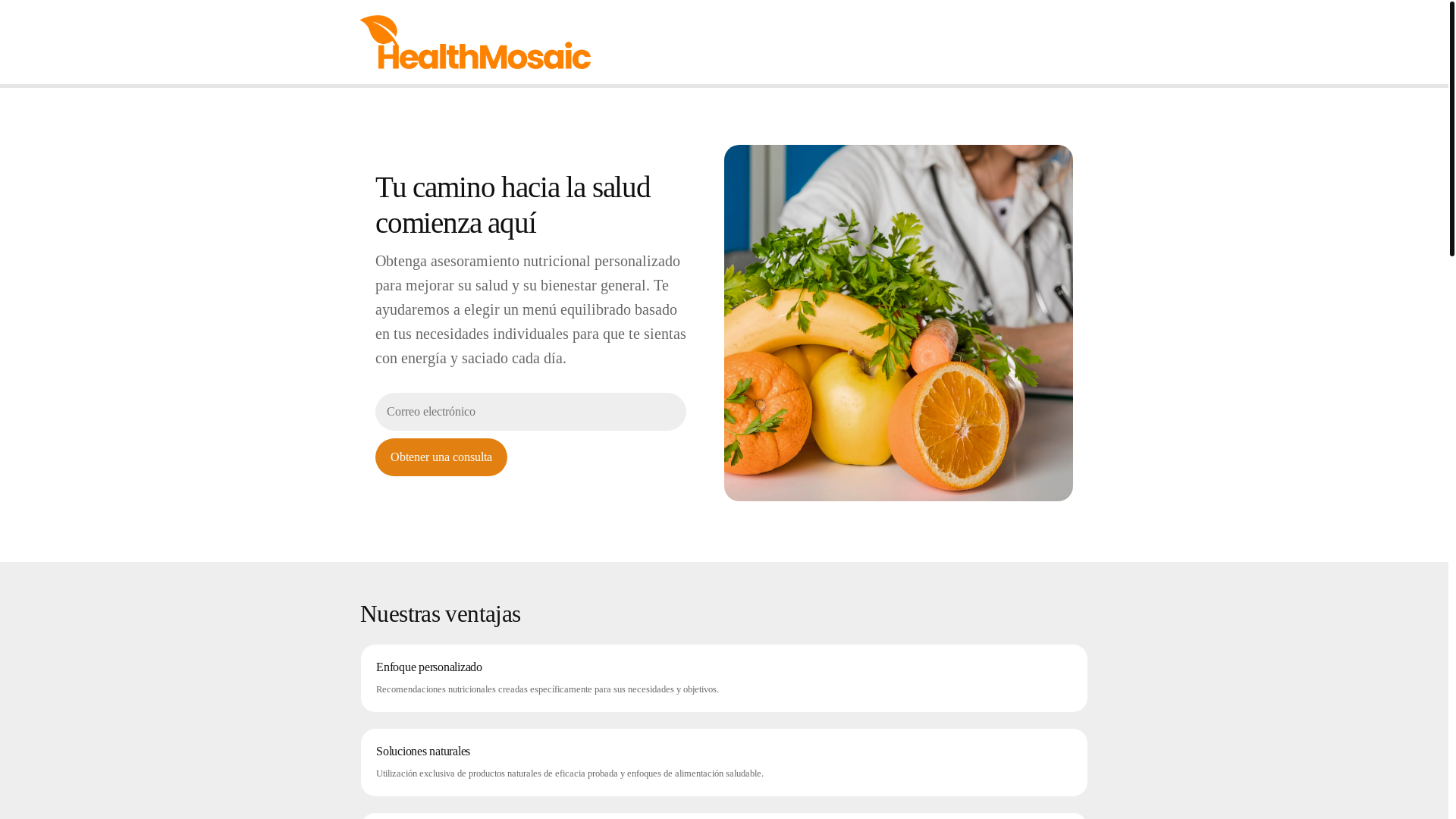 website screenshot of https://healthmosaicc.info/