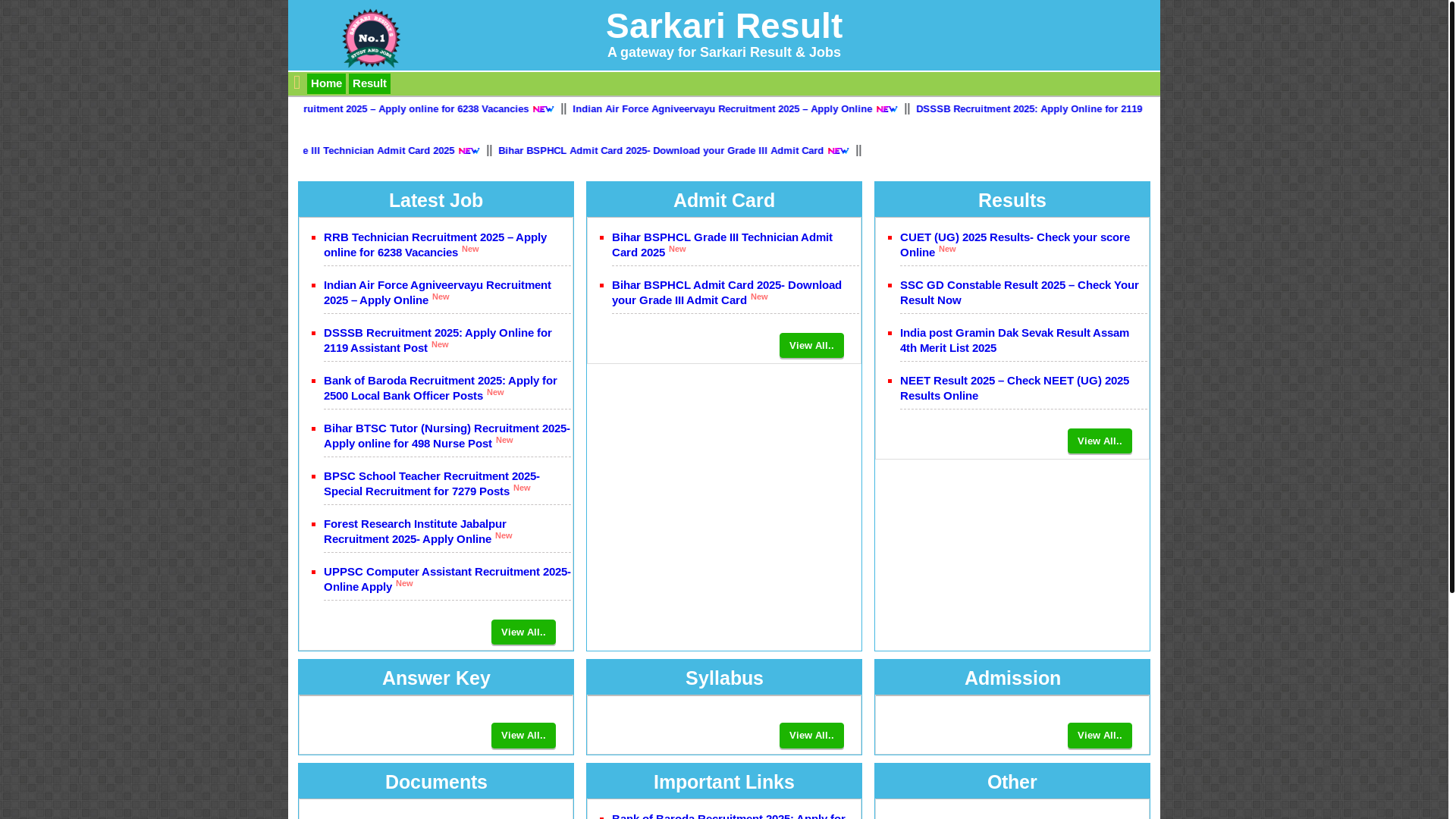 website screenshot of https://sarkariresult.com.ee/