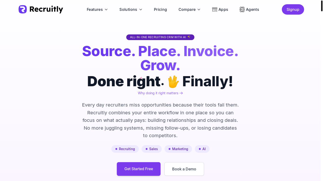 website screenshot of https://recruitly-next.pages.dev/