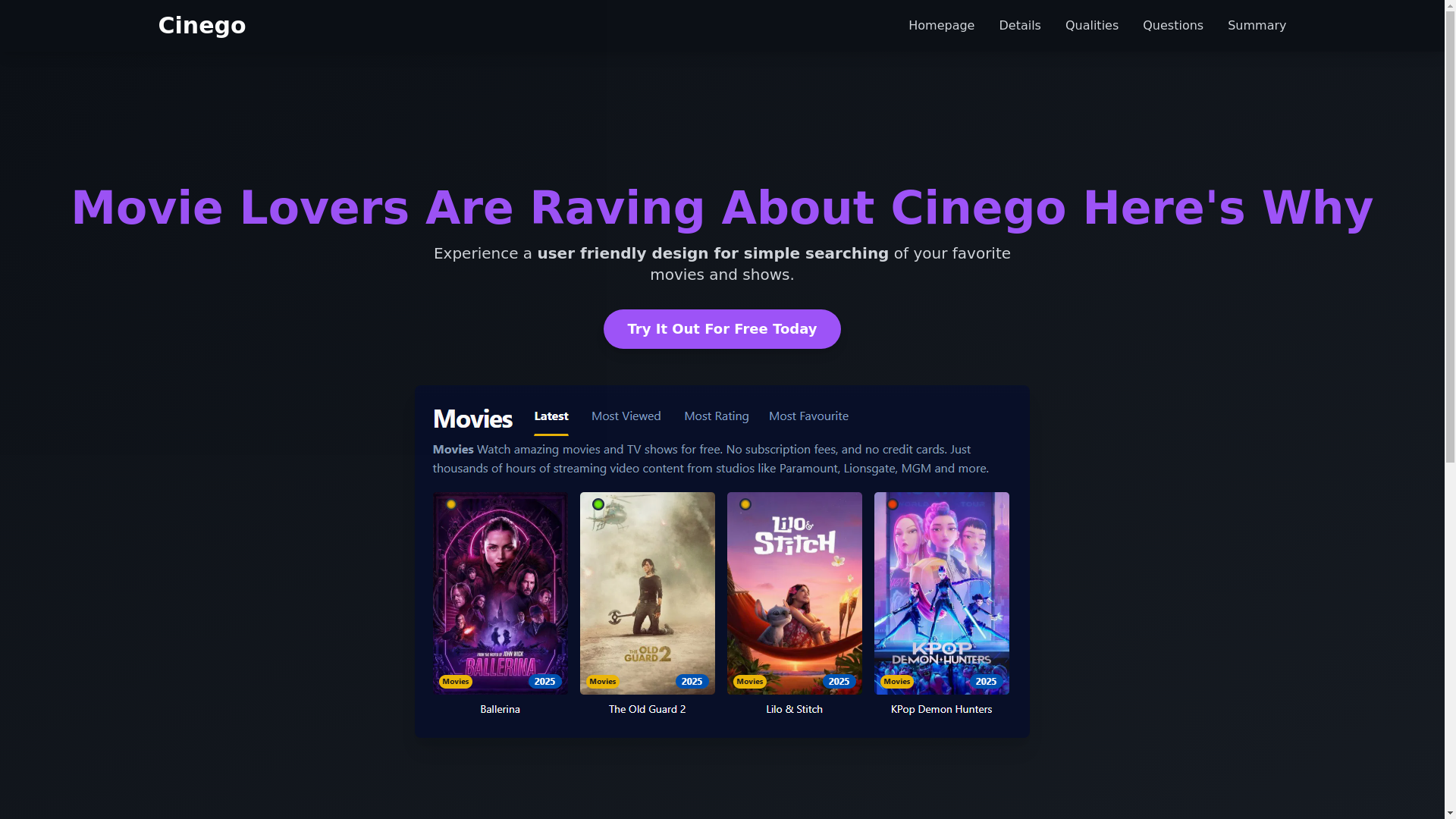 website screenshot of https://cinego-eot6-bah.pages.dev/
