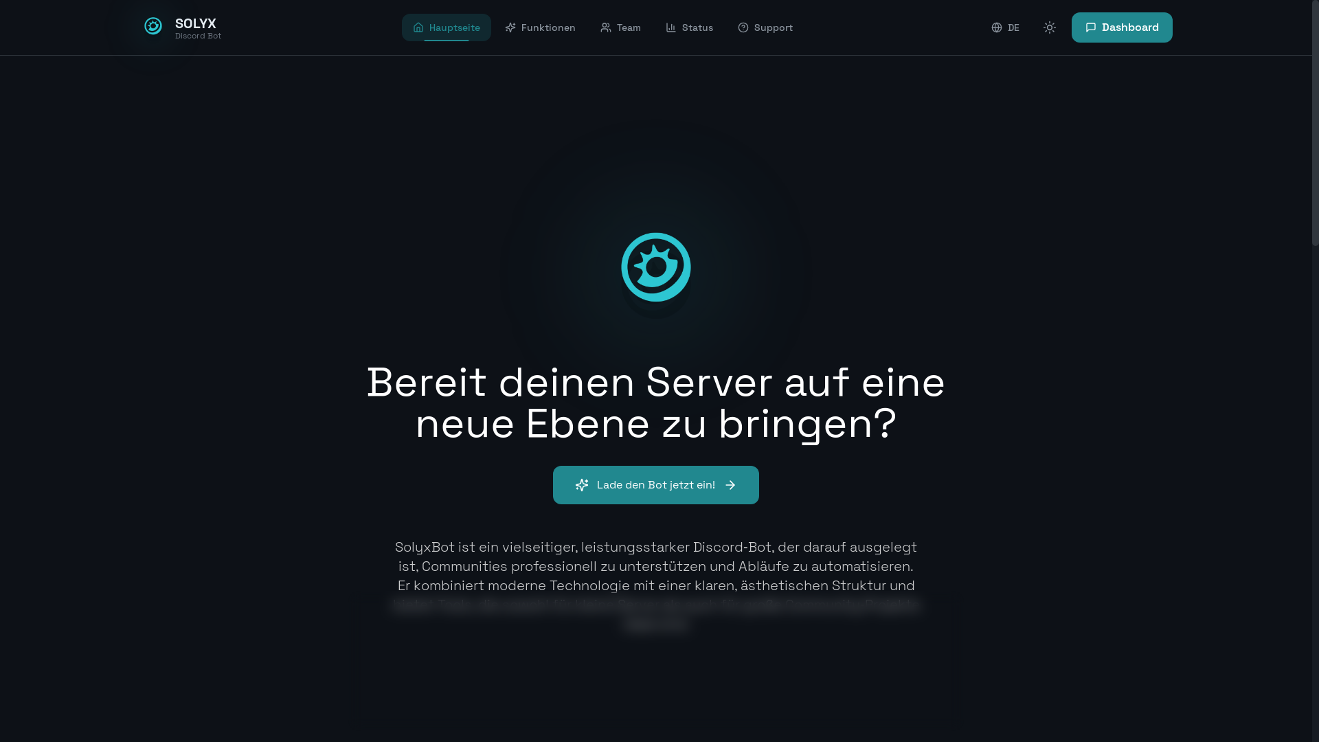 website screenshot of https://solyx.dev/