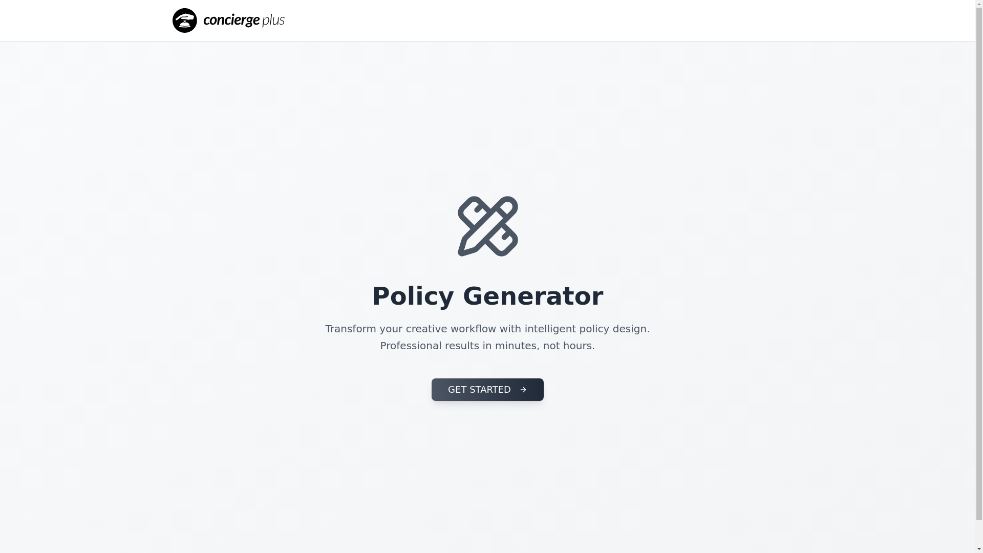 website screenshot of https://conciergepluspolicydrafting.com/