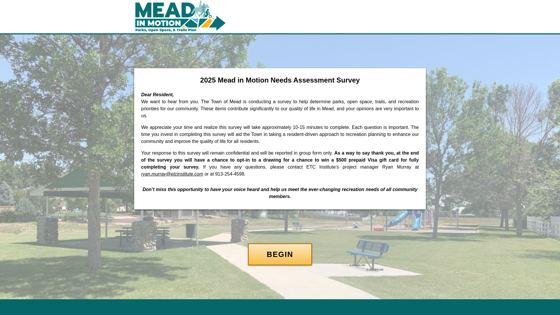 website screenshot of https://meadparksurvey.org/
