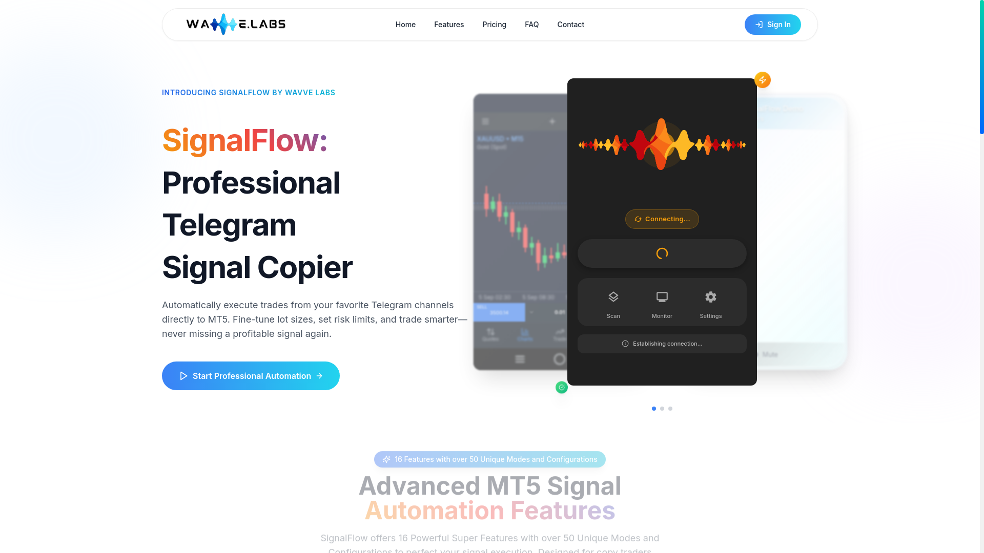 website screenshot of https://wavvelabs.my/