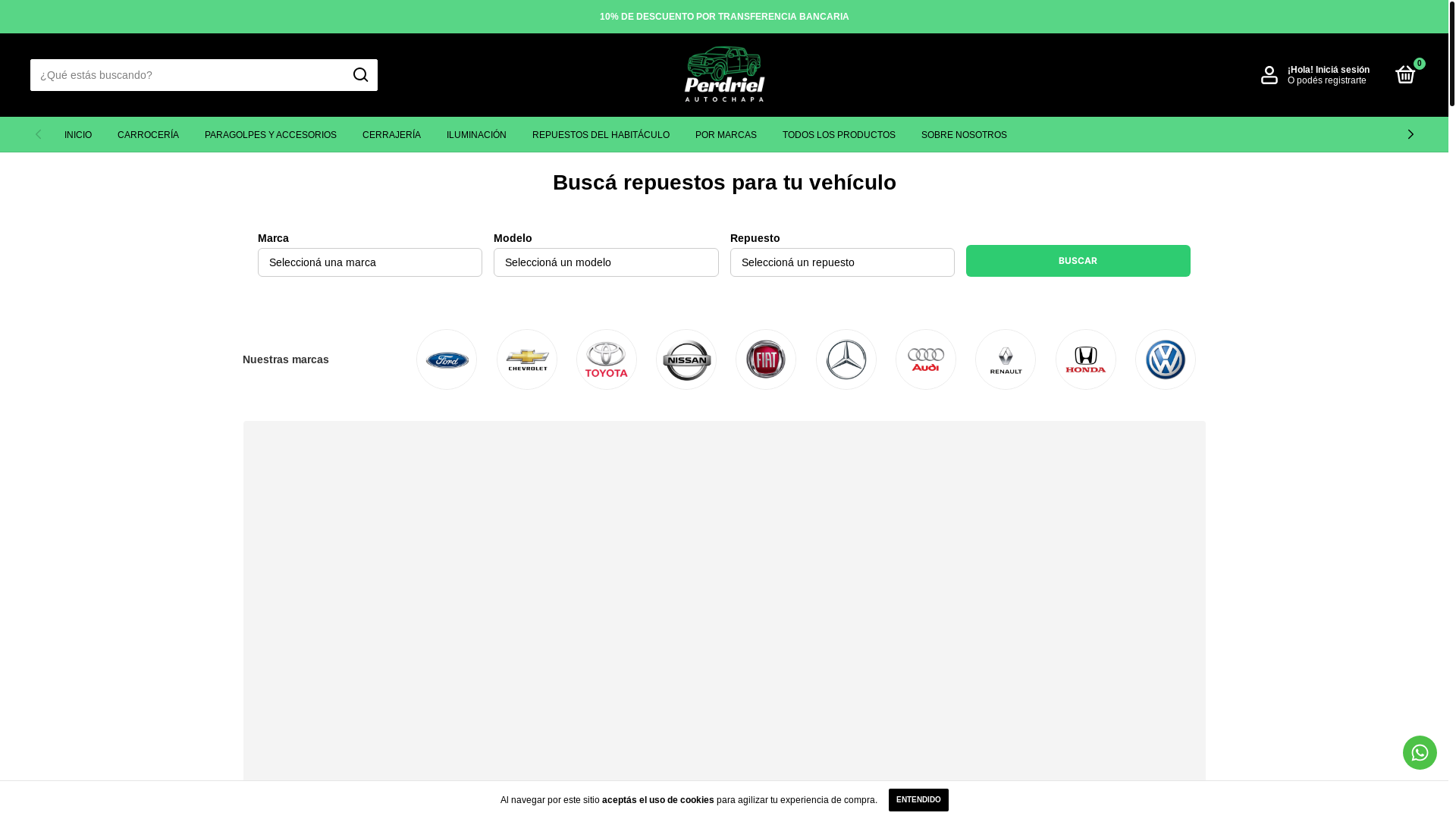 website screenshot of https://perdrielautochapa.com.ar/