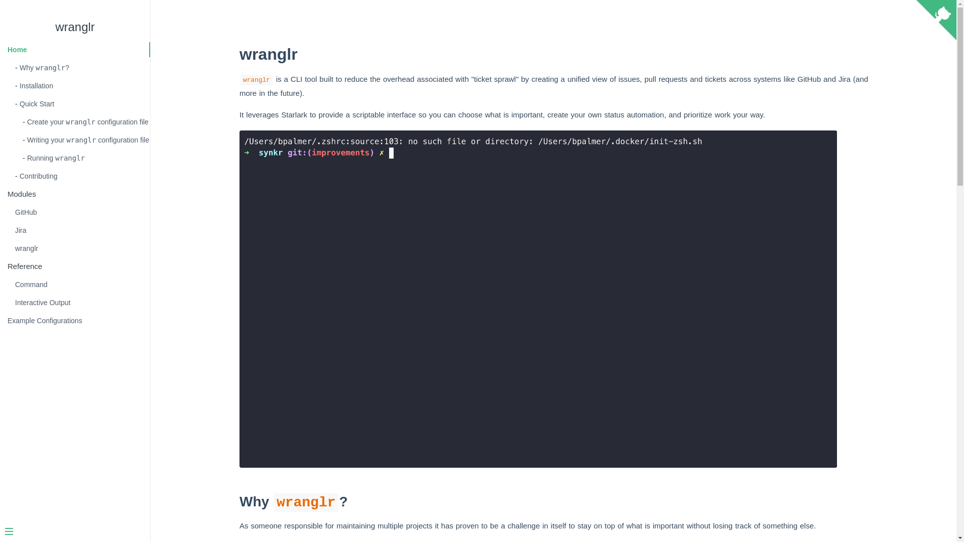 website screenshot of https://wranglr.dev/