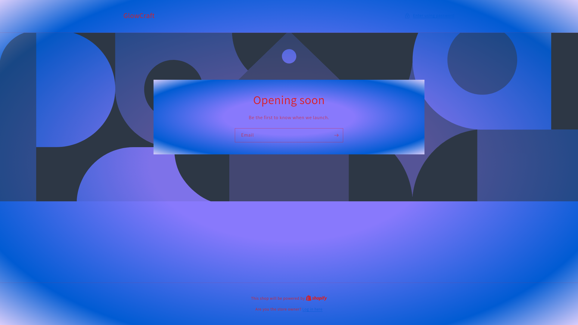 website screenshot of https://theglowcraft.shop/