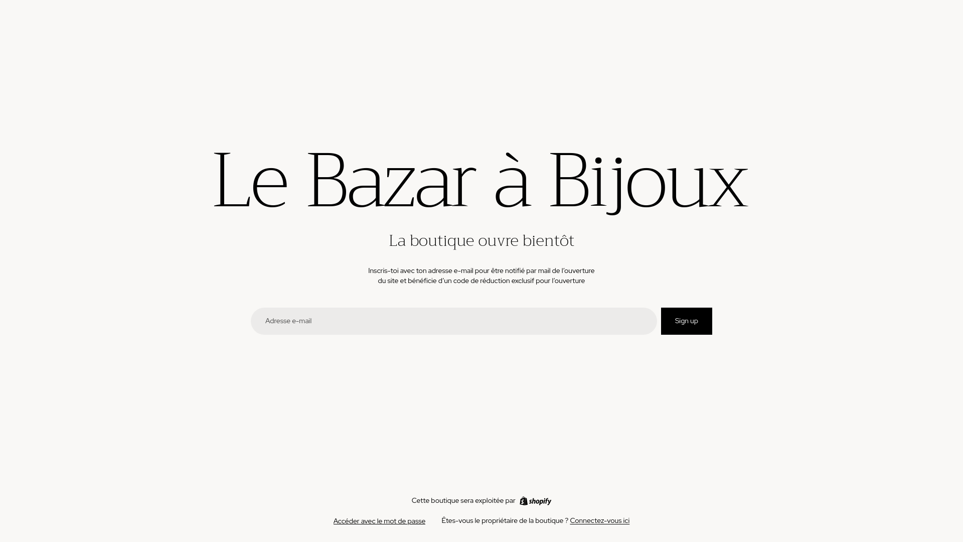 website screenshot of https://lebazarabijoux.fr/