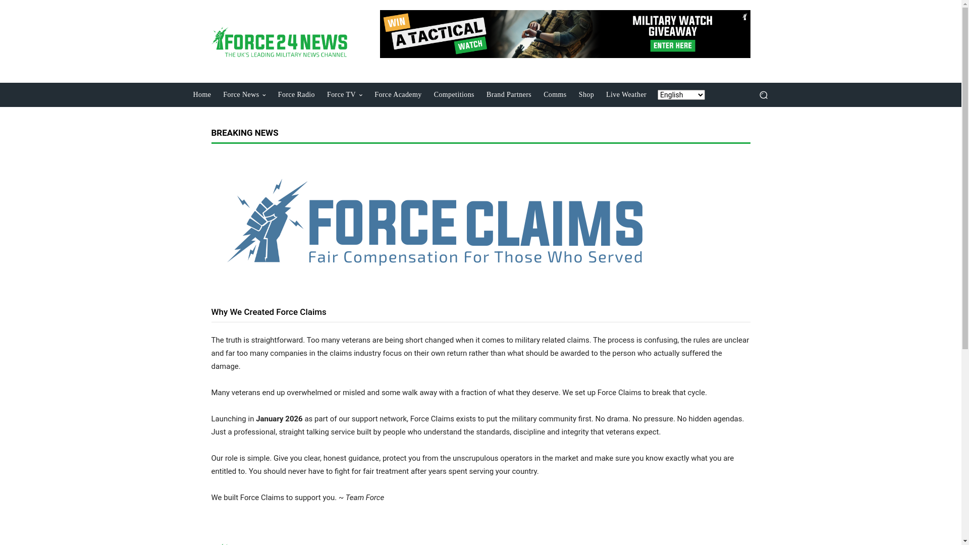 website screenshot of https://forcesclaims.co.uk/