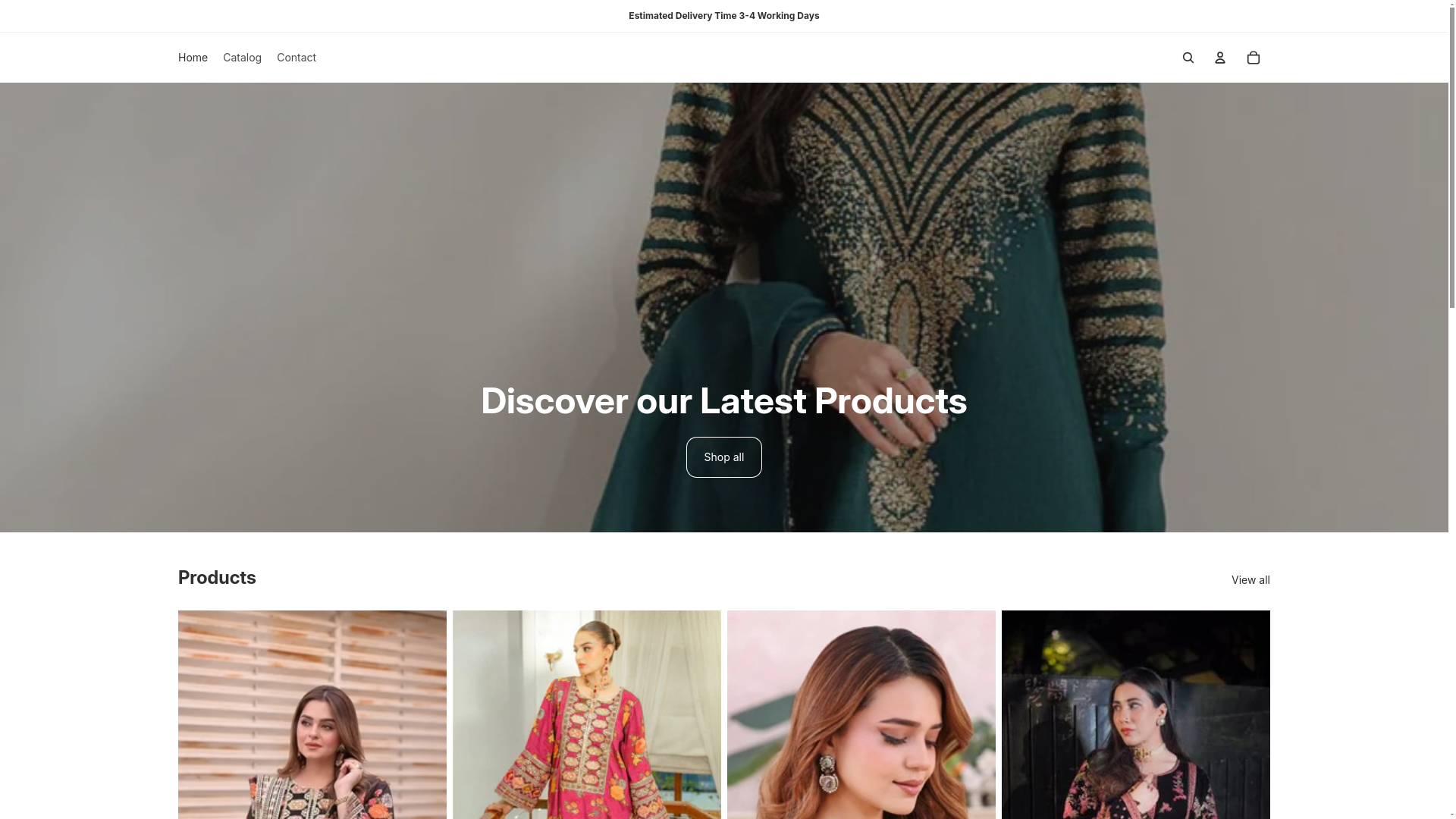 website screenshot of https://maryamcollection202.com/