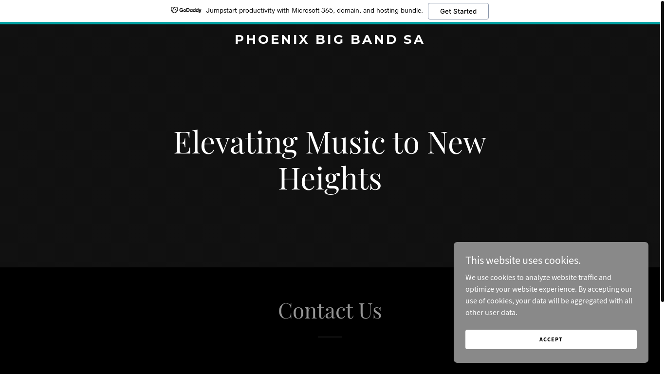 website screenshot of https://phoenixbigbandsa.co.za/