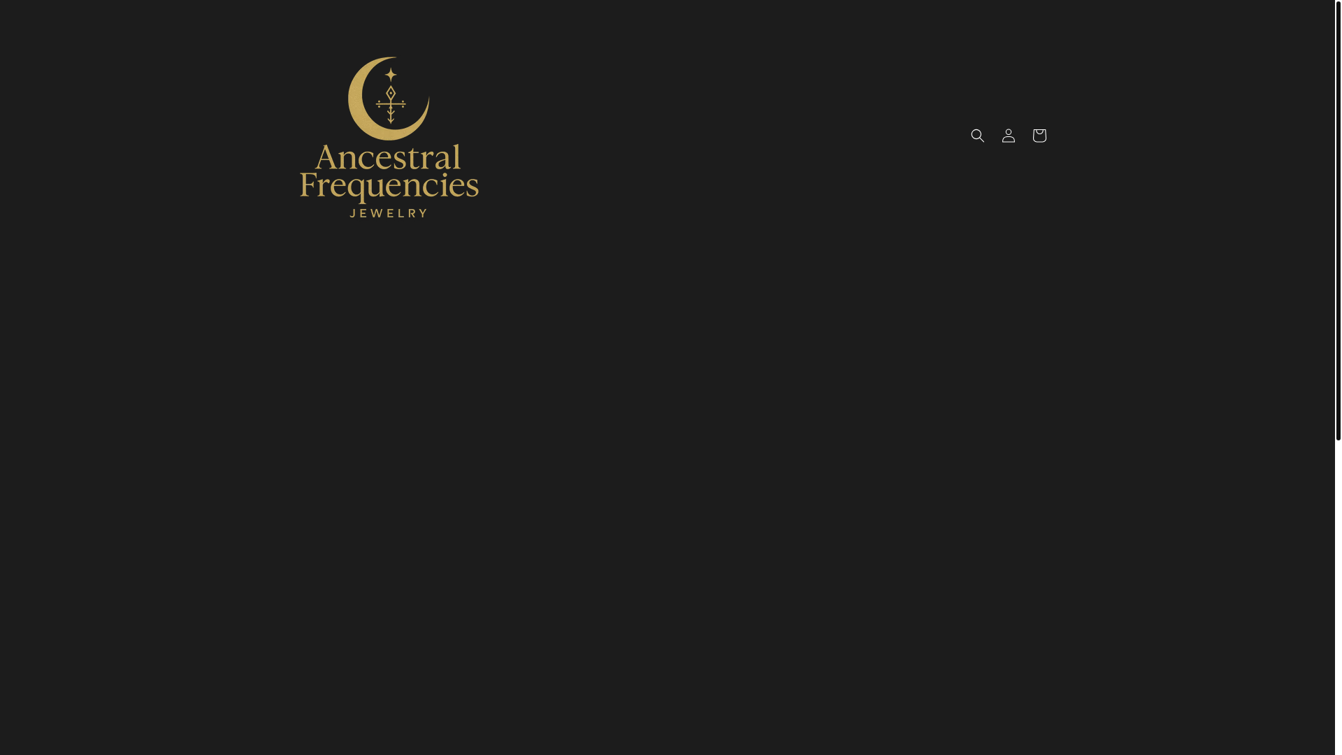 website screenshot of https://ancestralfrequenciesjewelry.com/