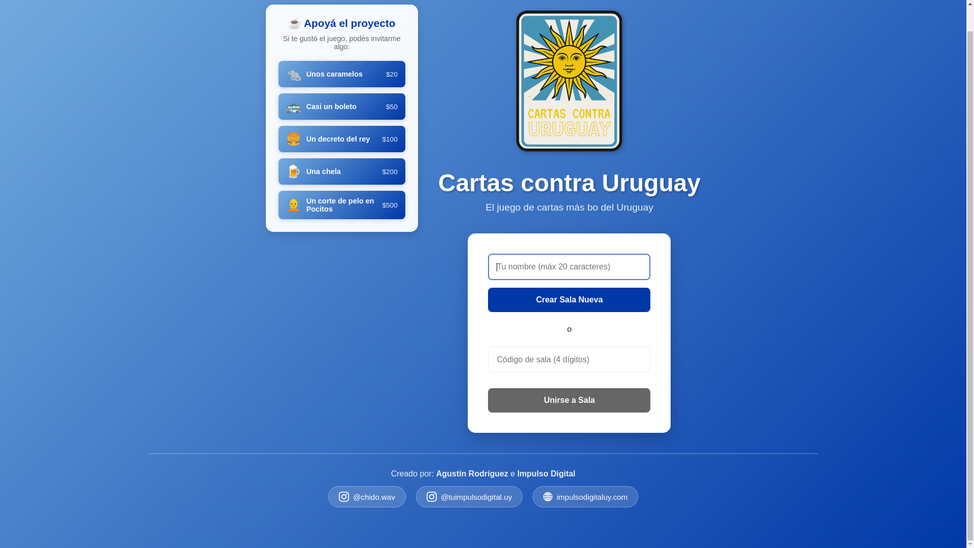 website screenshot of https://cartascontrauruguay.com/