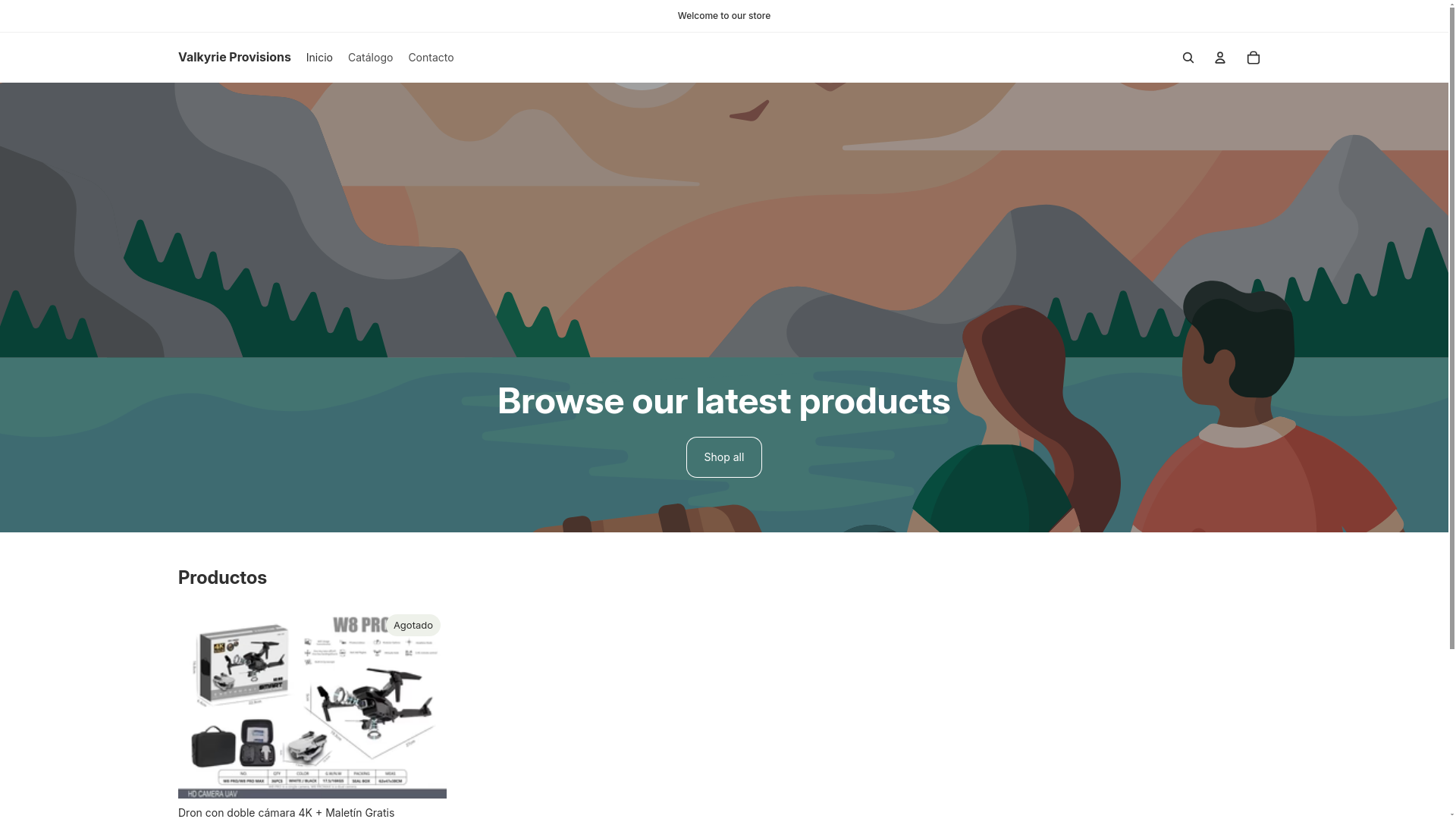 website screenshot of https://valkyrieprovisions.com/