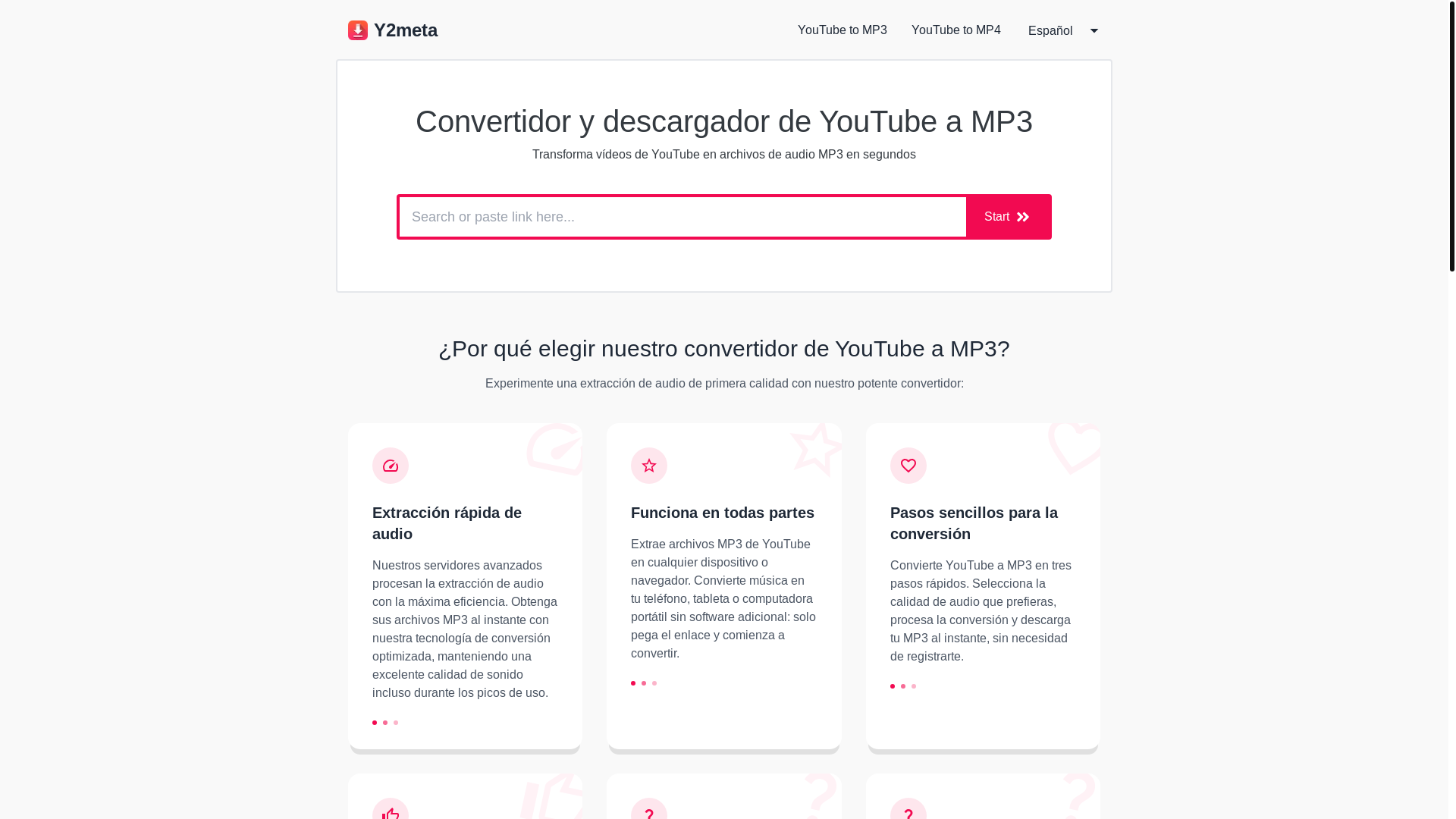 website screenshot of https://y2meta.ninja/es/youtube-to-mp3