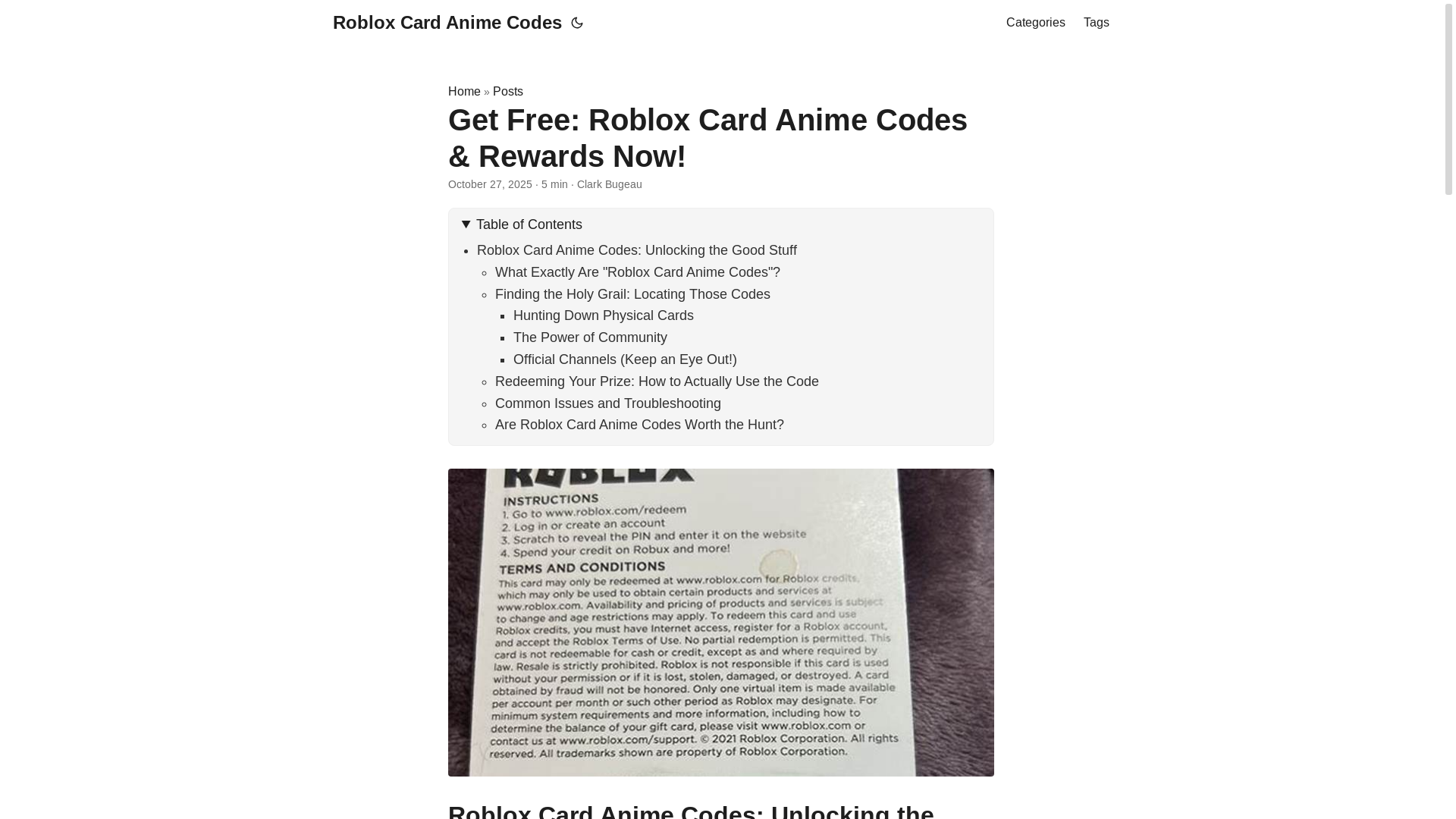 website screenshot of https://roblox-card-anime-codes.pages.dev/
