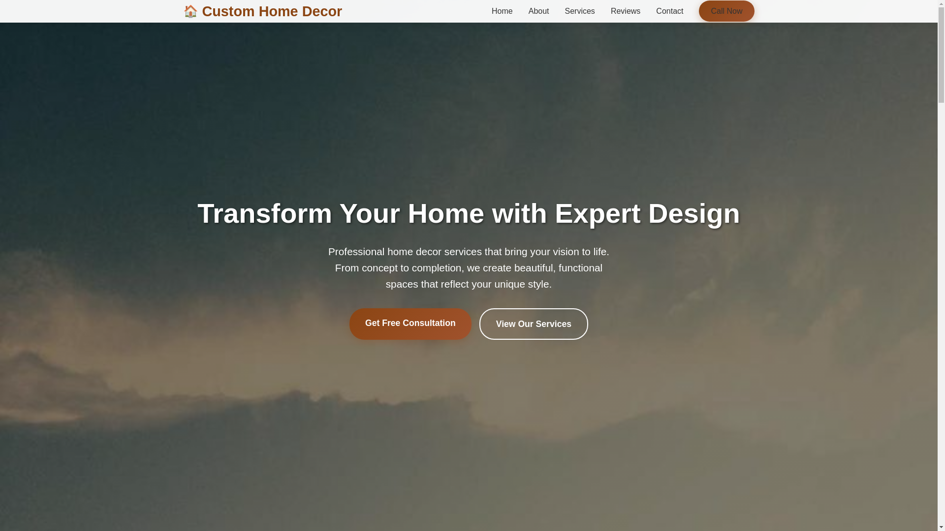 website screenshot of https://customhomedecor.shop/