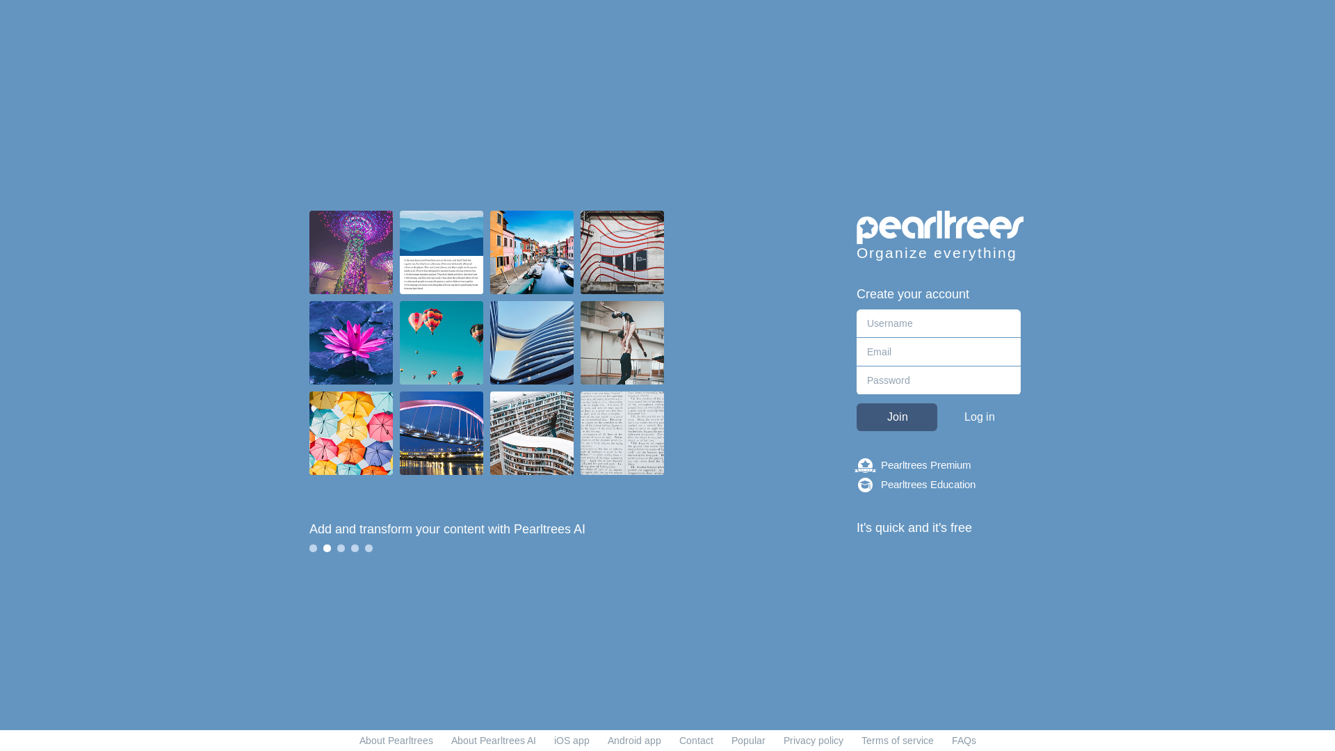 website screenshot of https://www.pearltrees.com/
