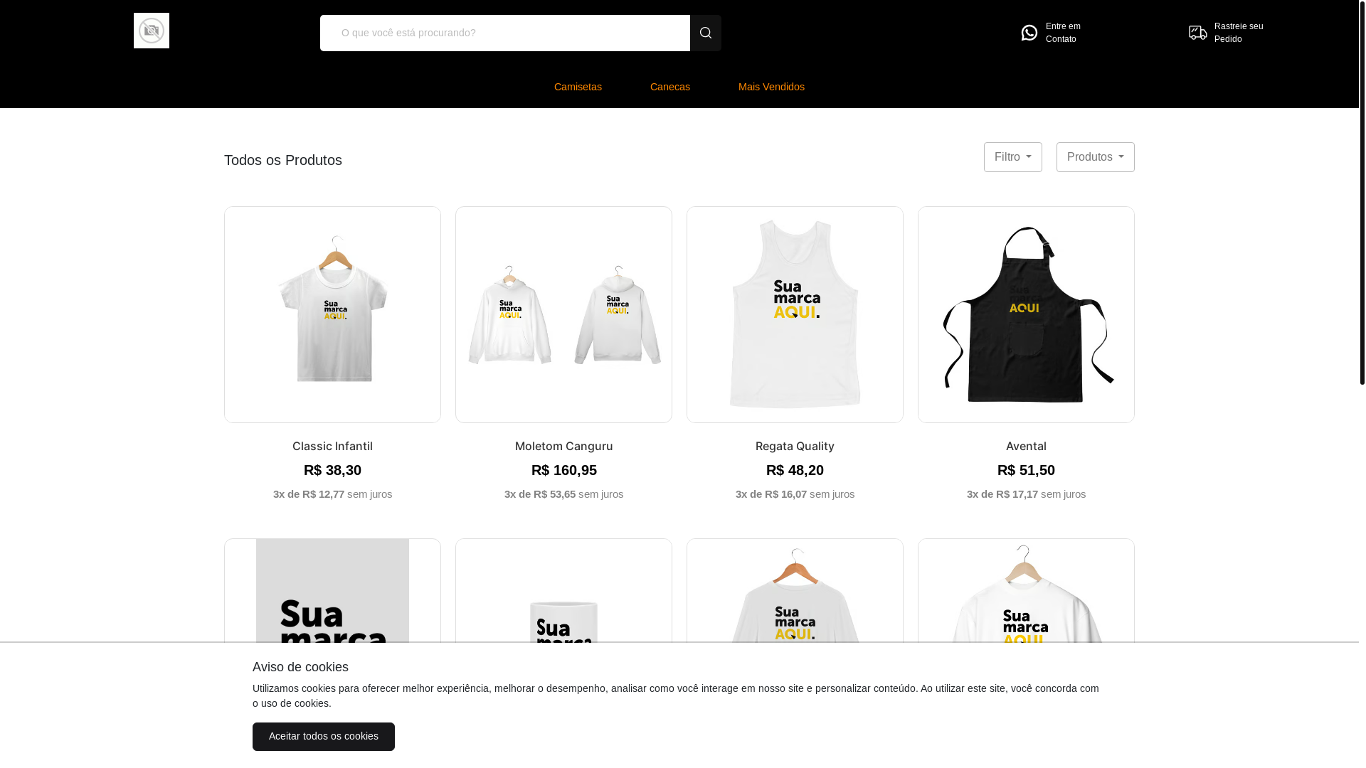 website screenshot of https://vestegato.com.br/