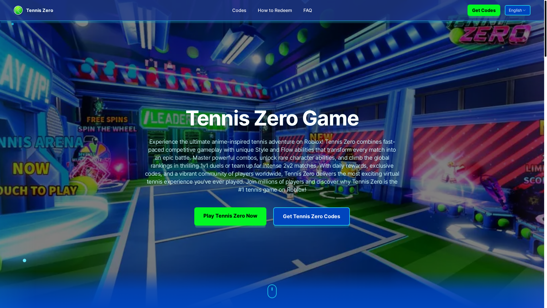 website screenshot of https://tenniszero.xyz/